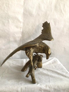 1950s Brass Eagle on Branch Sculpture