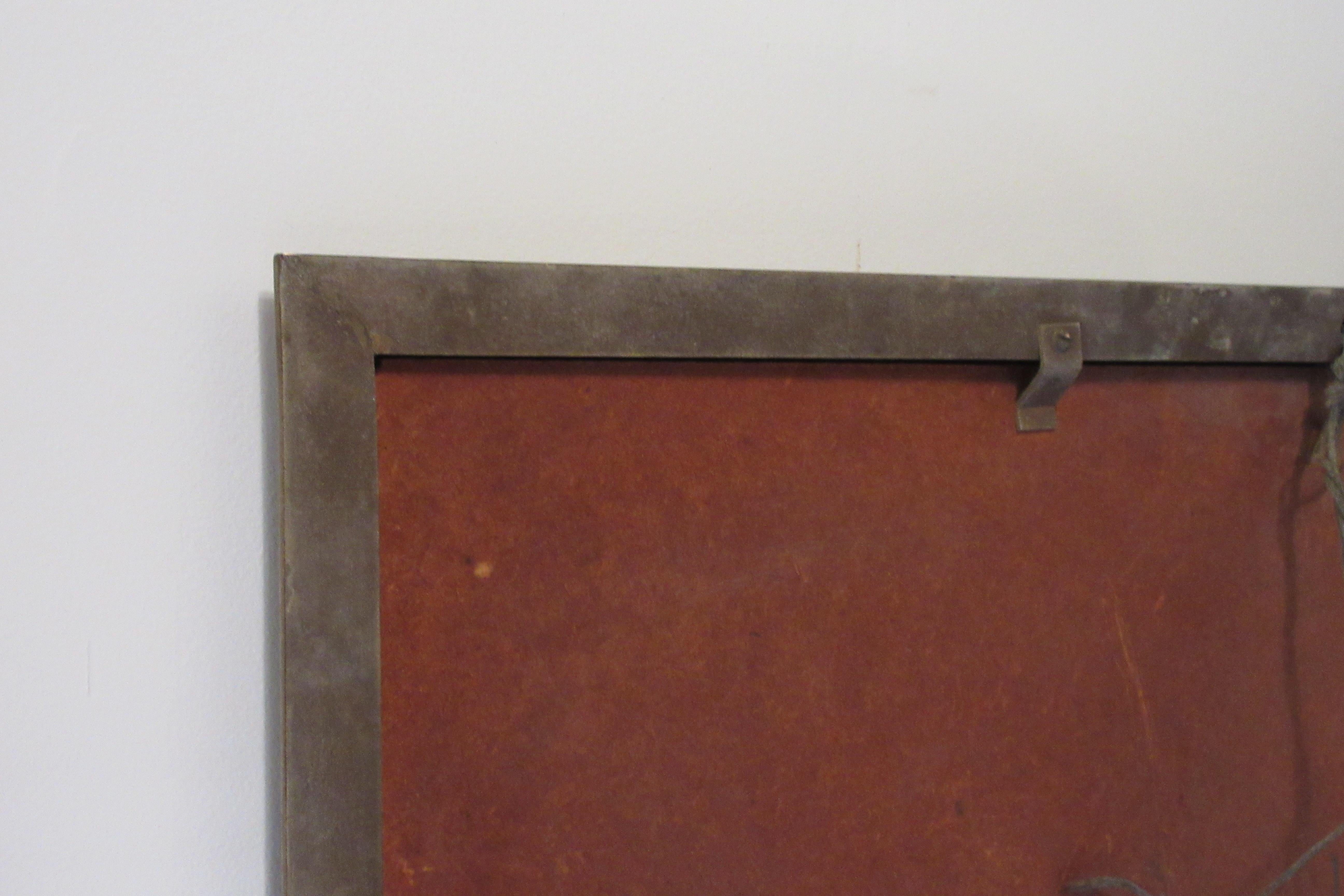1950s Solid Brass Framed Mirror 7