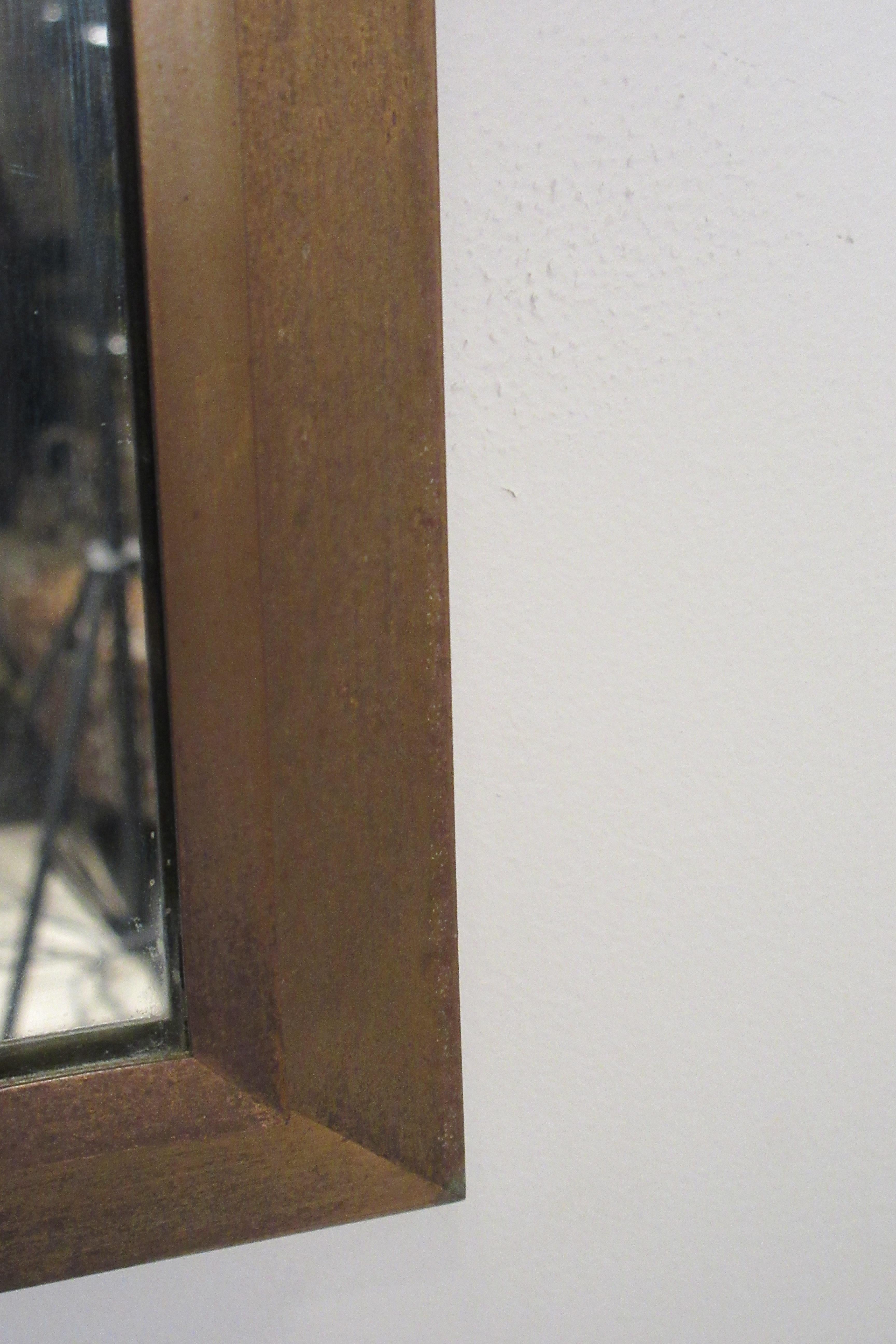 Mid-20th Century 1950s Solid Brass Framed Mirror