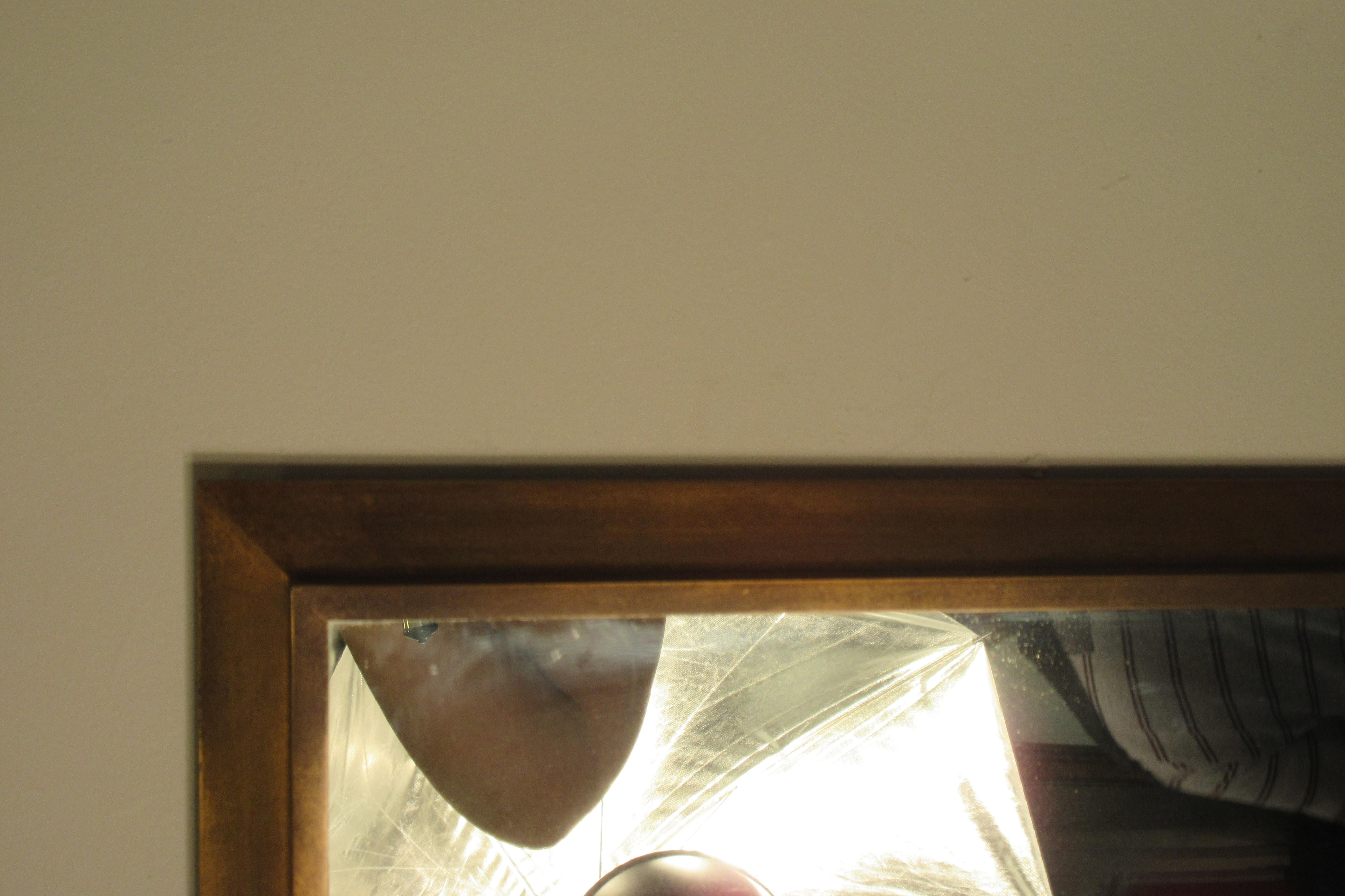 1950s Solid Brass Framed Mirror 2