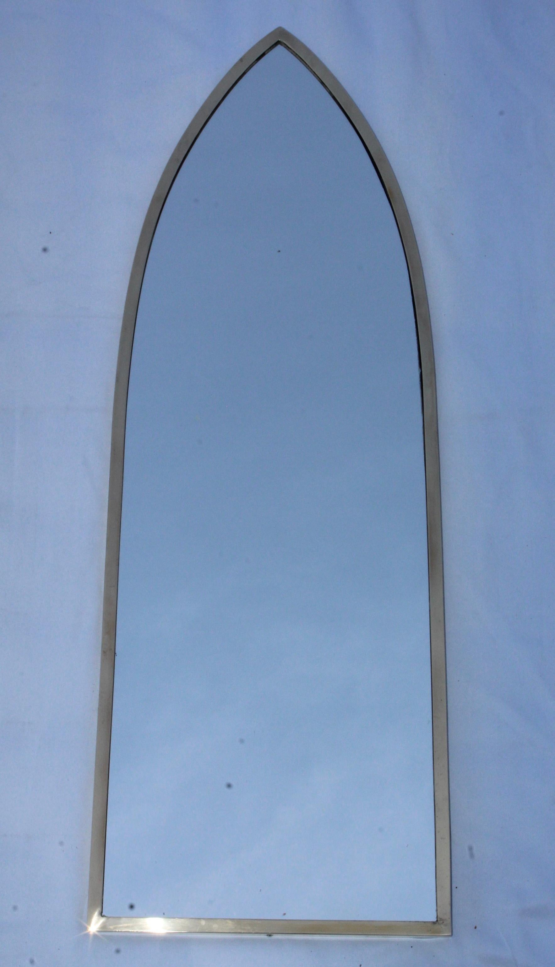 1950s Solid Brass Italian Arched Mirrors 1