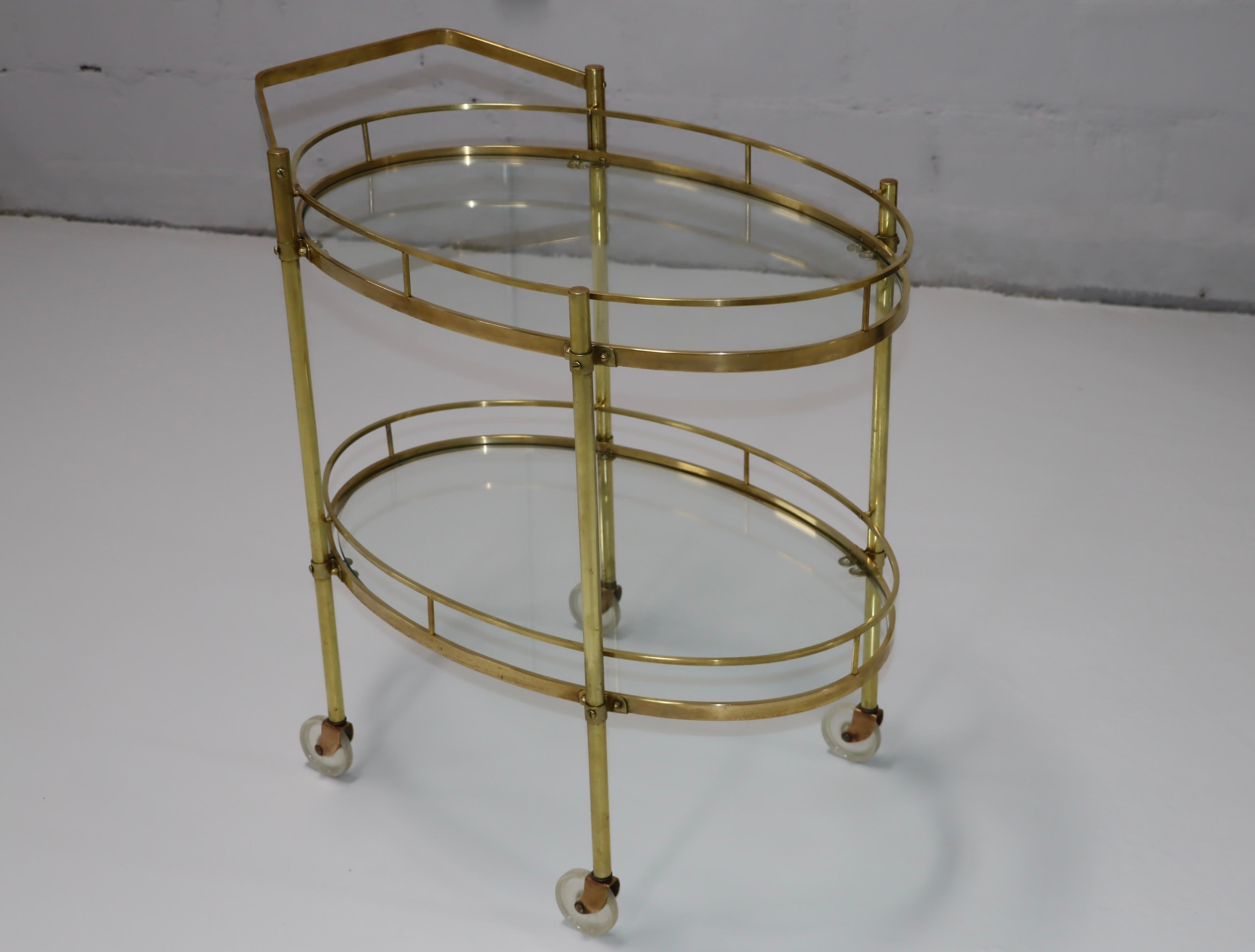 oval gold bar cart