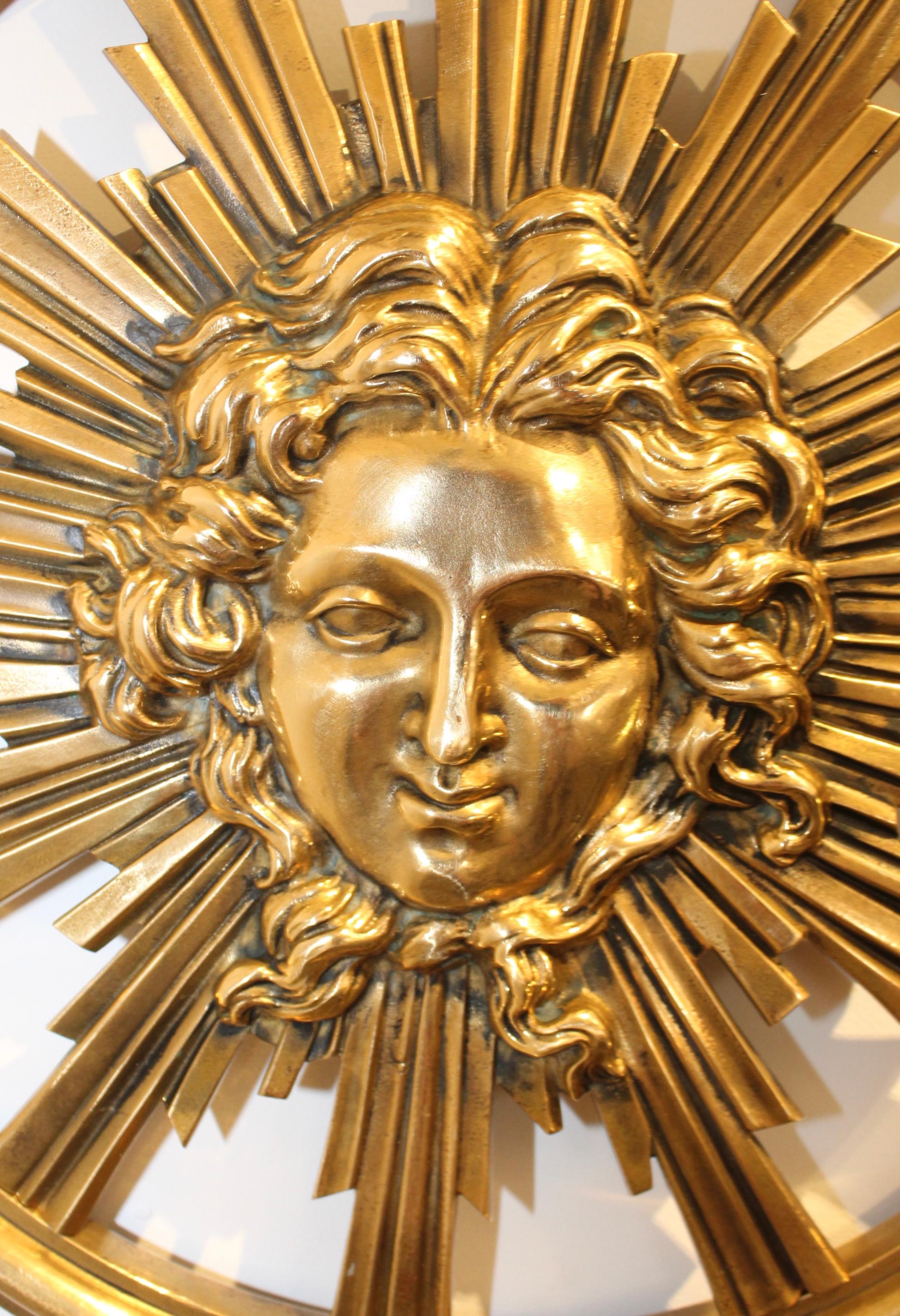 1950s Solid Brass Medusa's Wall Sculptures In Good Condition In New York, NY