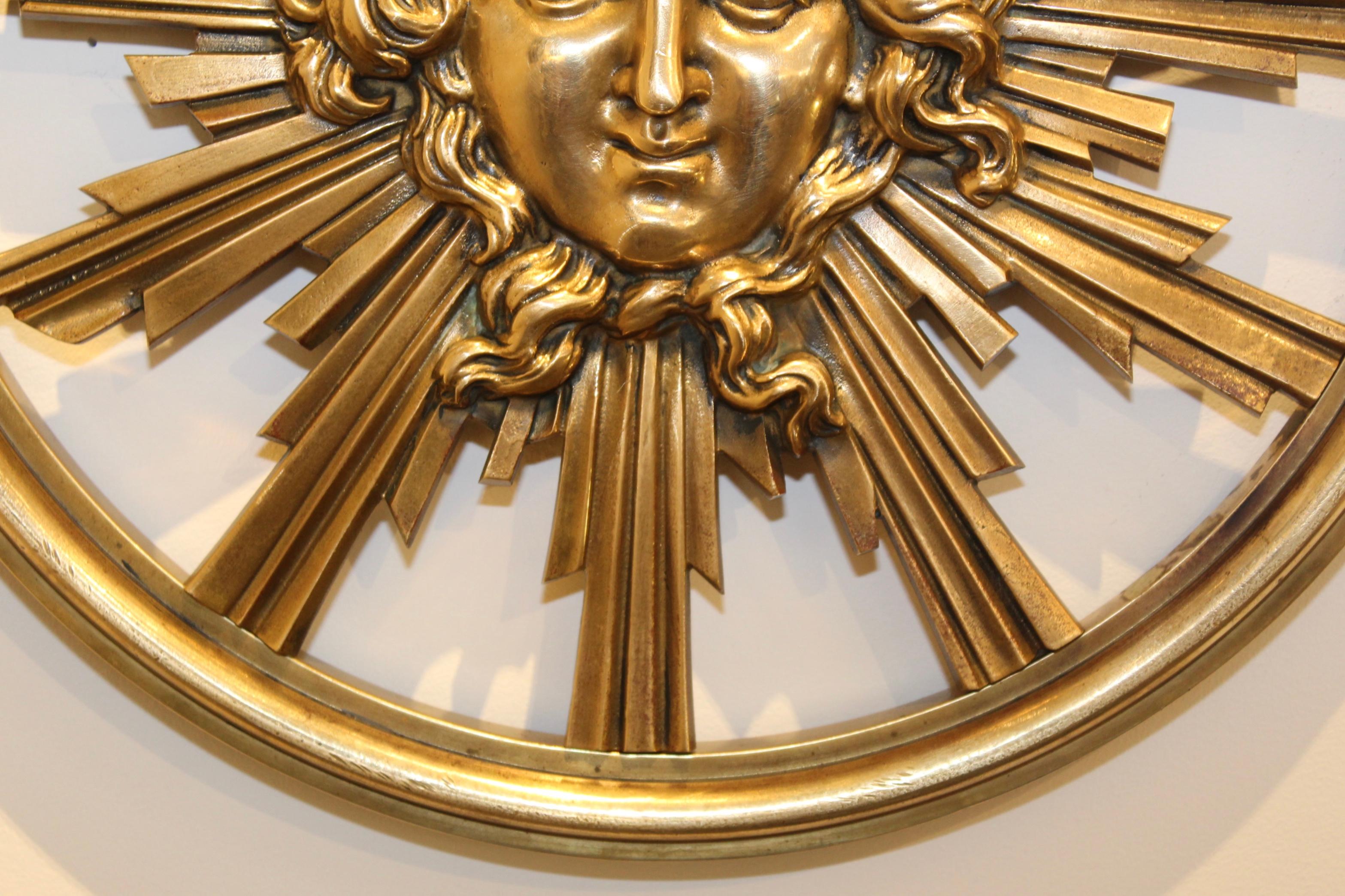 Mid-20th Century 1950s Solid Brass Medusa's Wall Sculptures