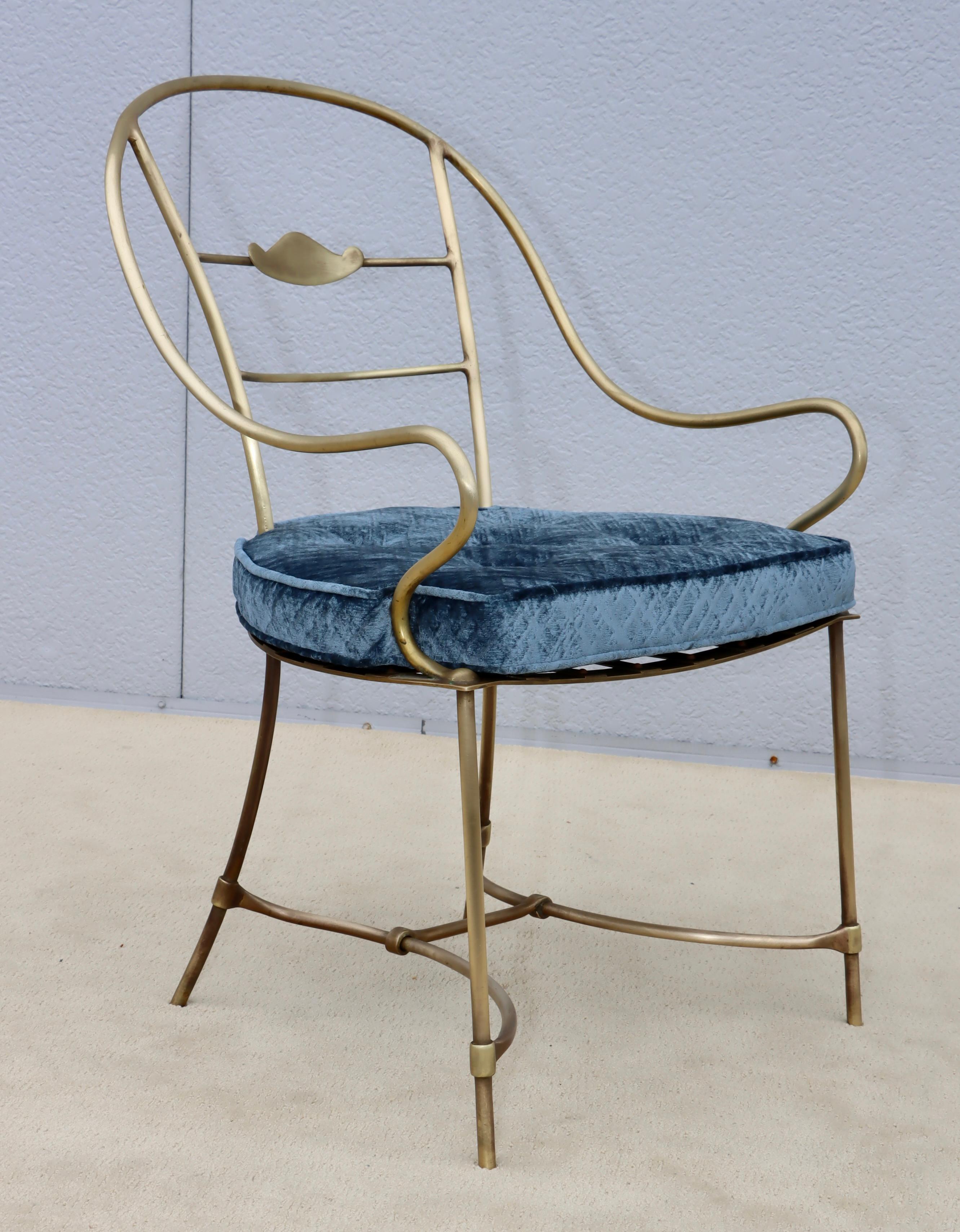 1950's Solid Brass Modern Italian Armchair For Sale 5