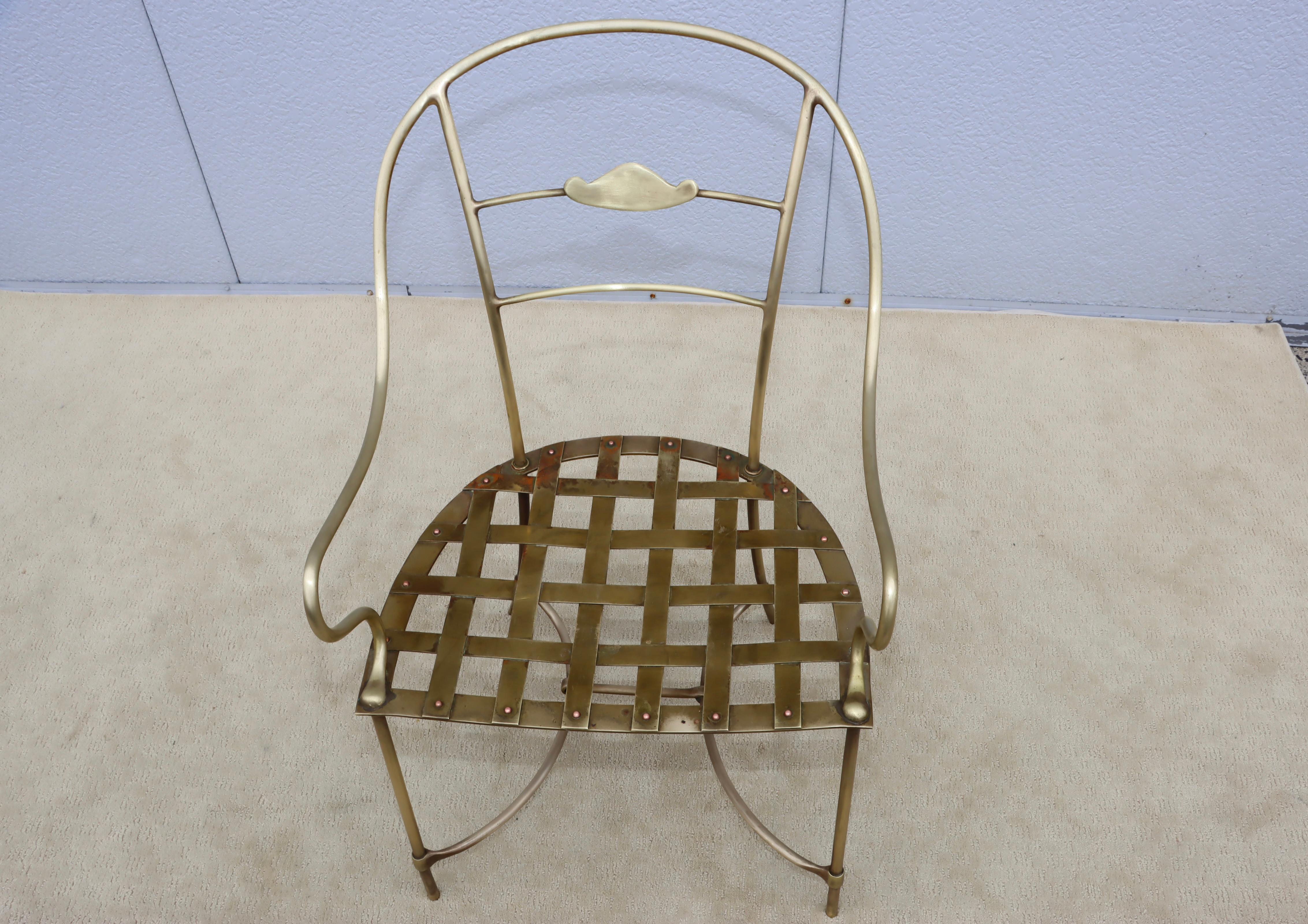1950's Solid Brass Modern Italian Armchair For Sale 6