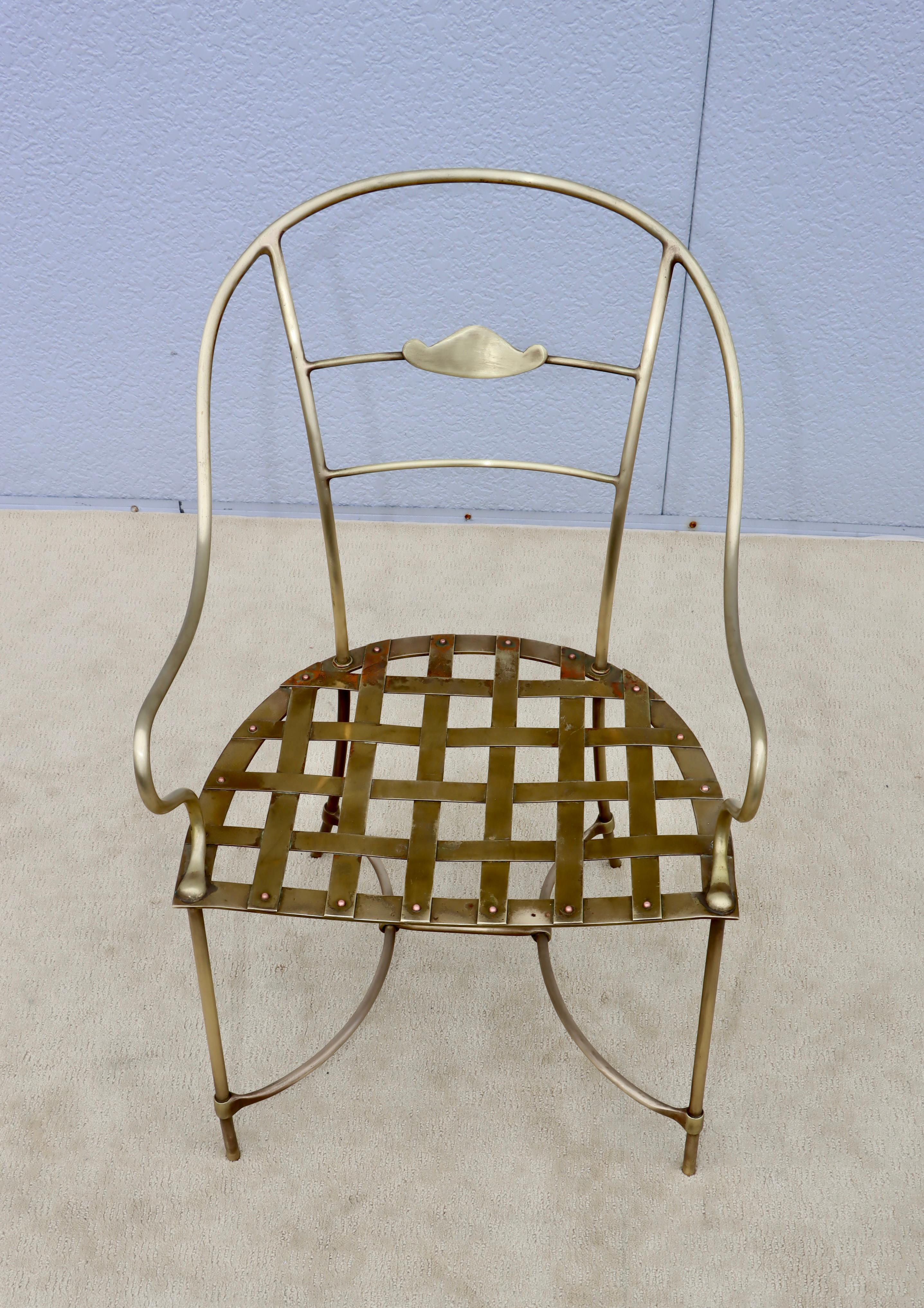 1950's Solid Brass Modern Italian Armchair For Sale 8