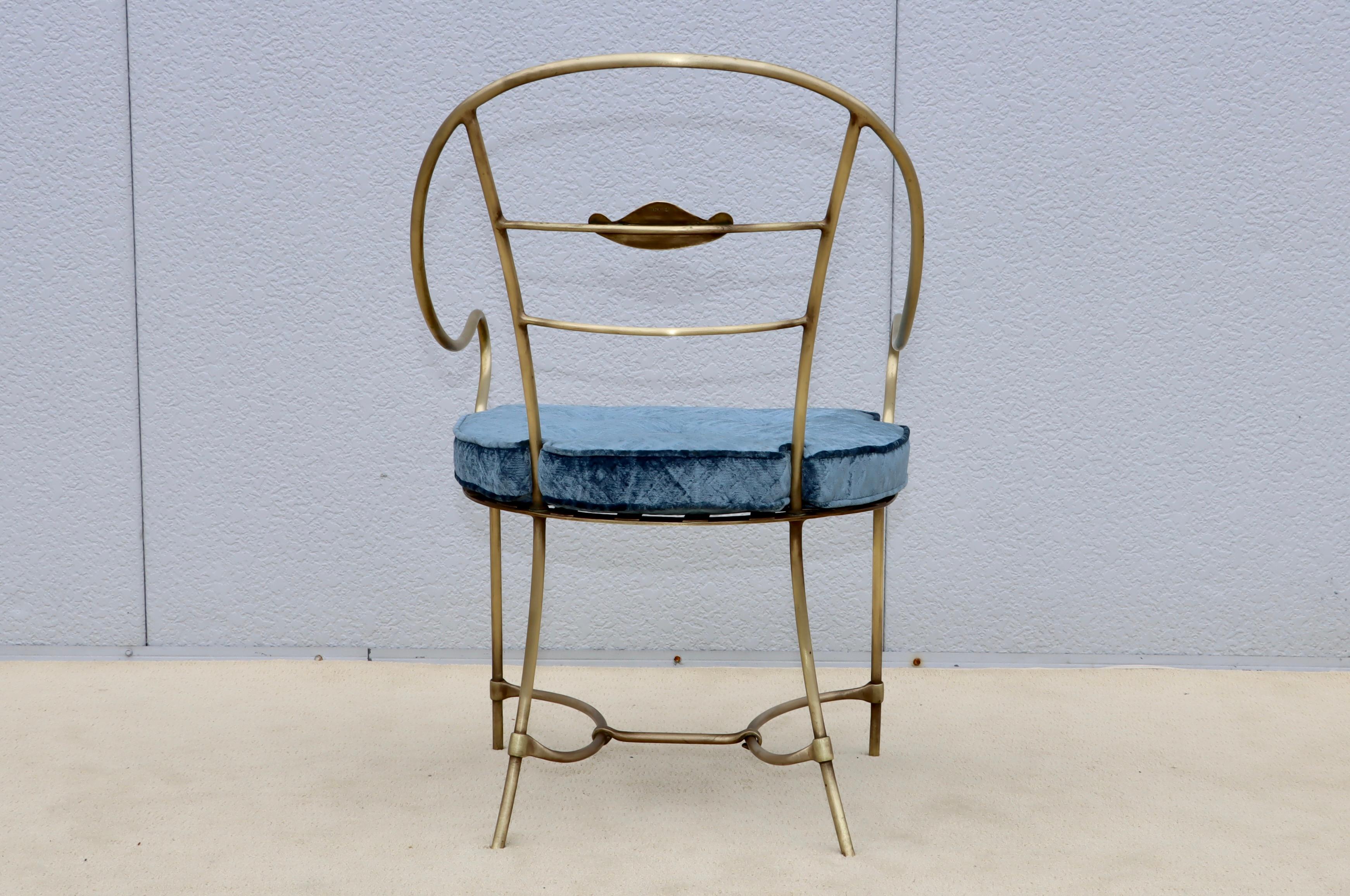 1950's Solid Brass Modern Italian Armchair For Sale 1