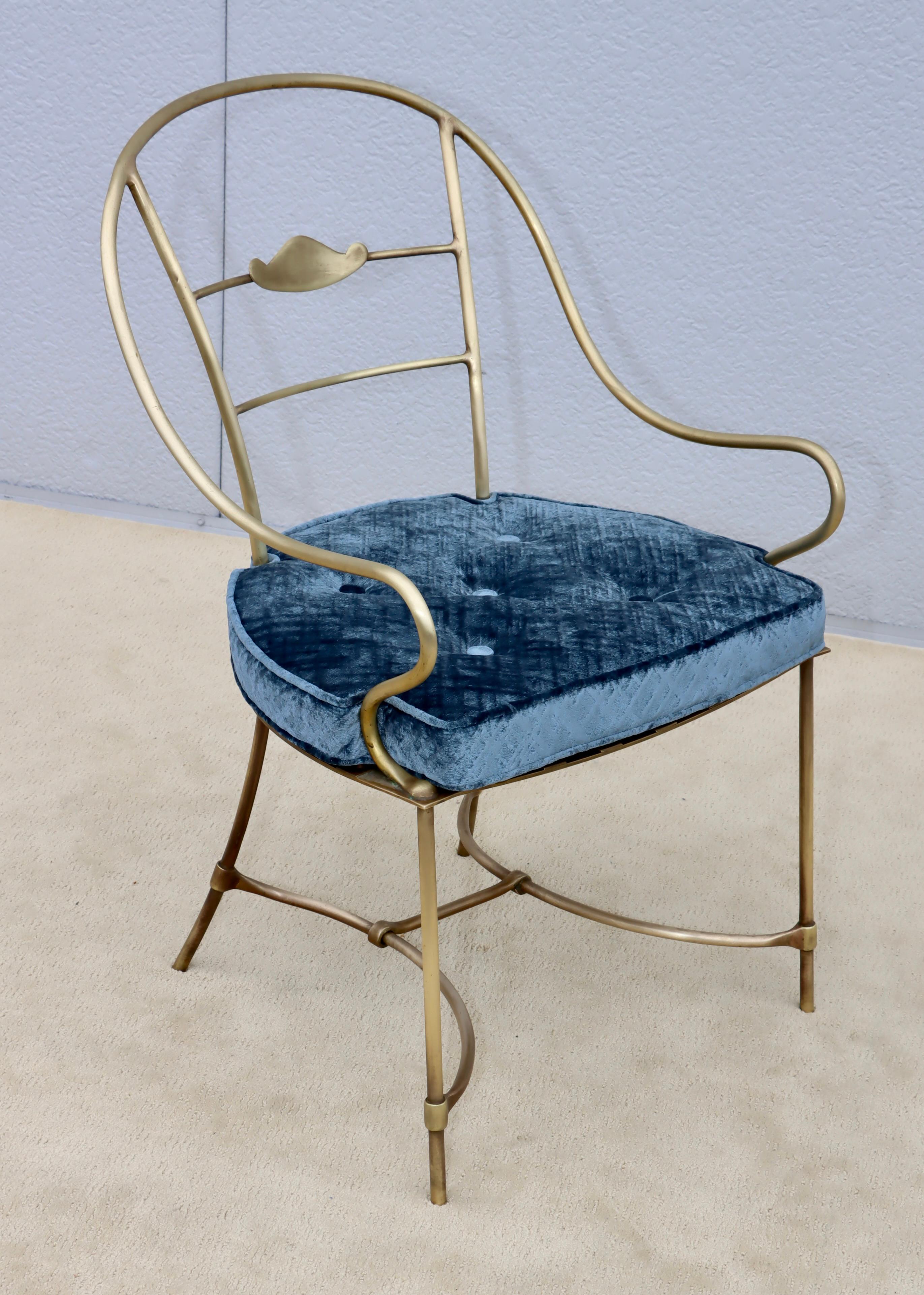 1950's Solid Brass Modern Italian Armchair For Sale 3