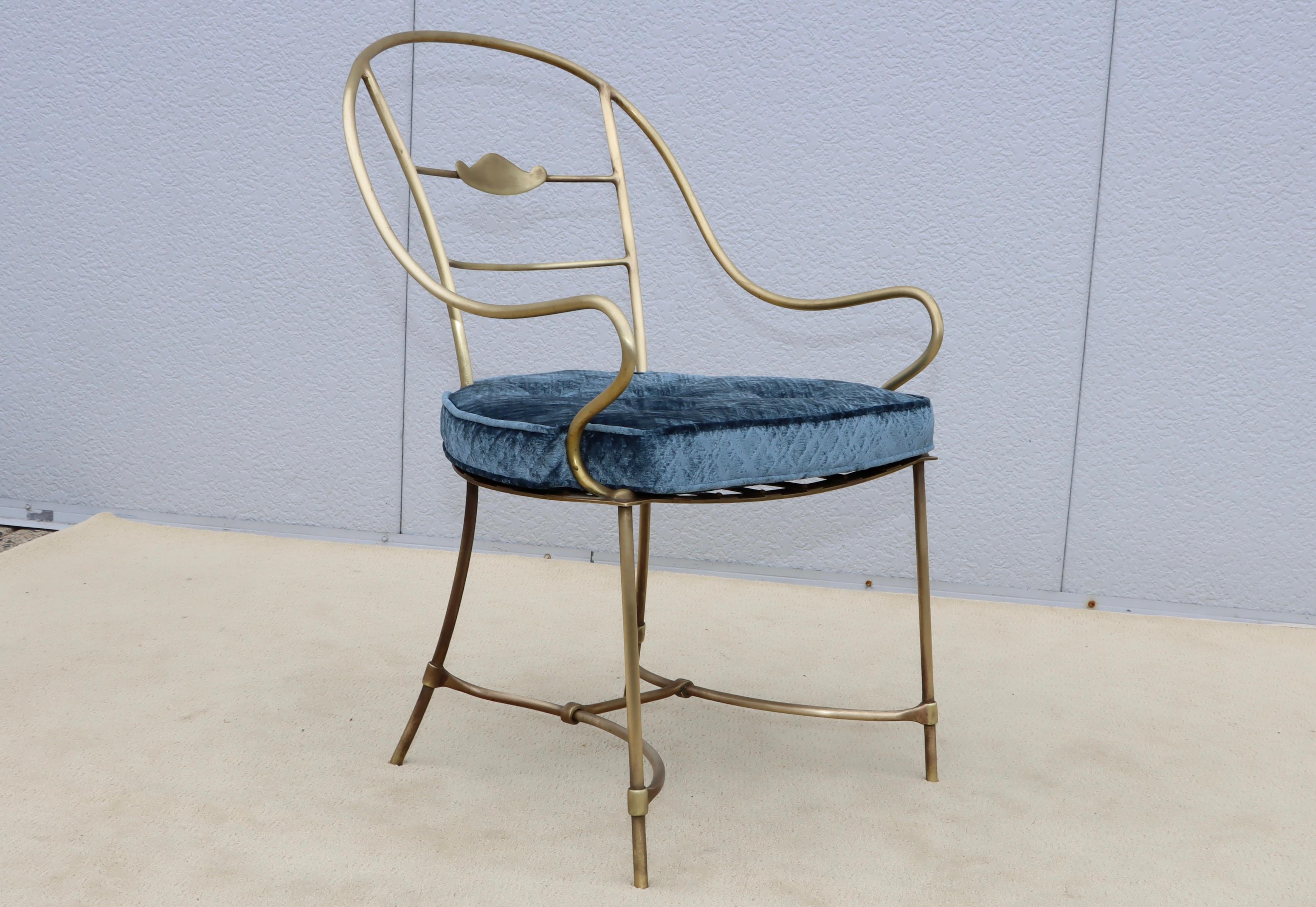 1950's Solid Brass Modern Italian Armchair For Sale 4