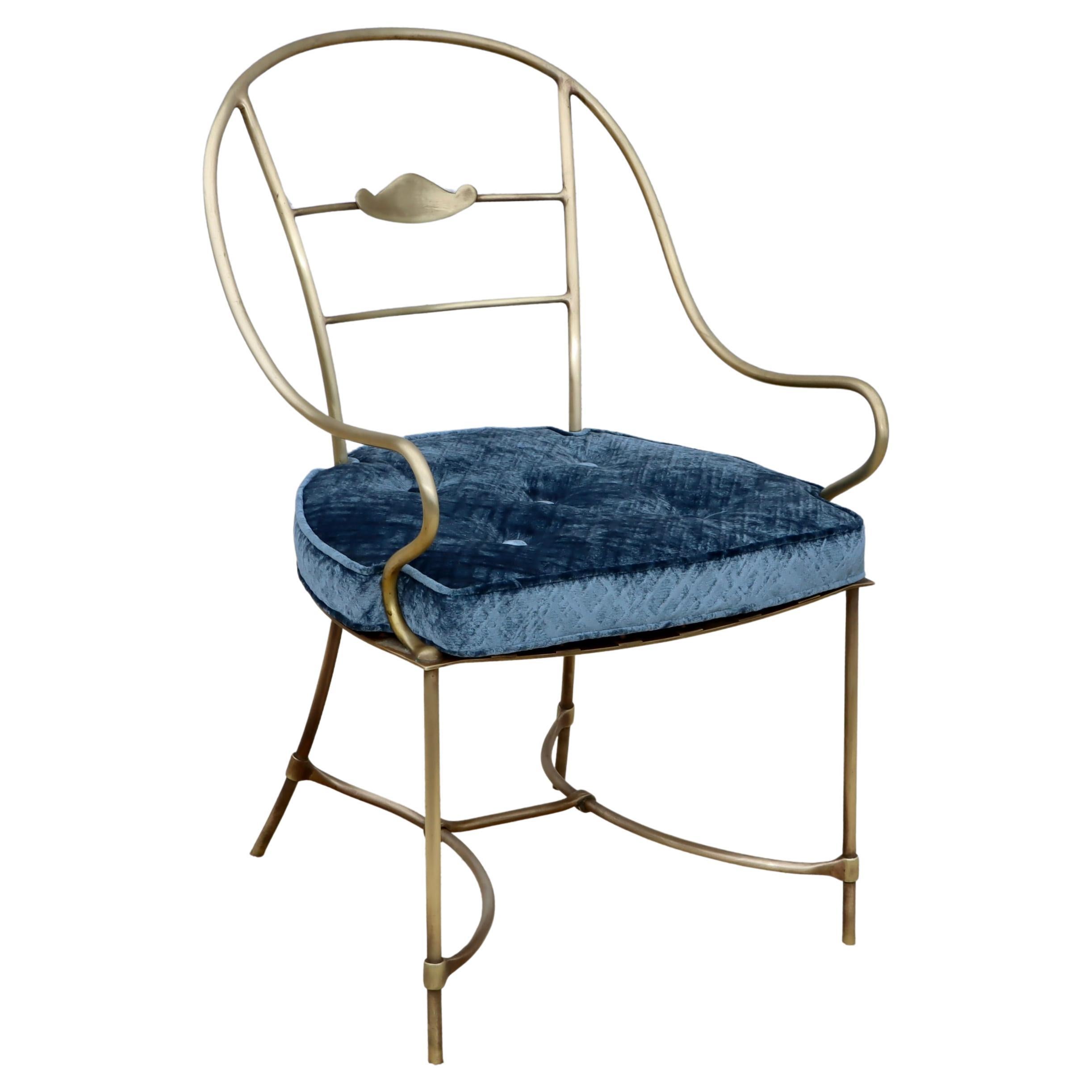1950's Solid Brass Modern Italian Armchair