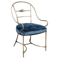 1950's Solid Brass Modern Italian Armchair