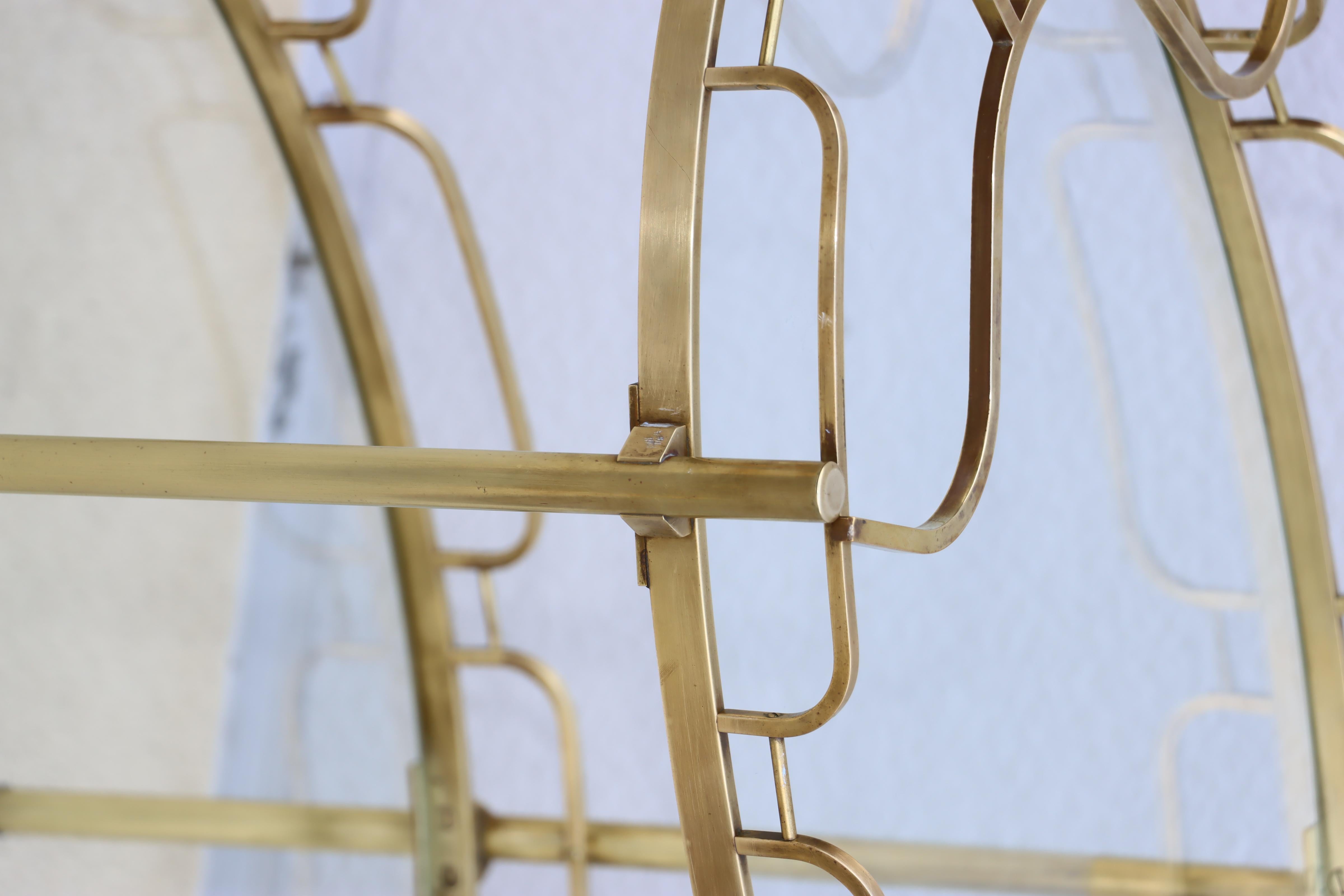 1950's Solid Brass Oval Bar Cart By Maxwell Phillips For Sale 4