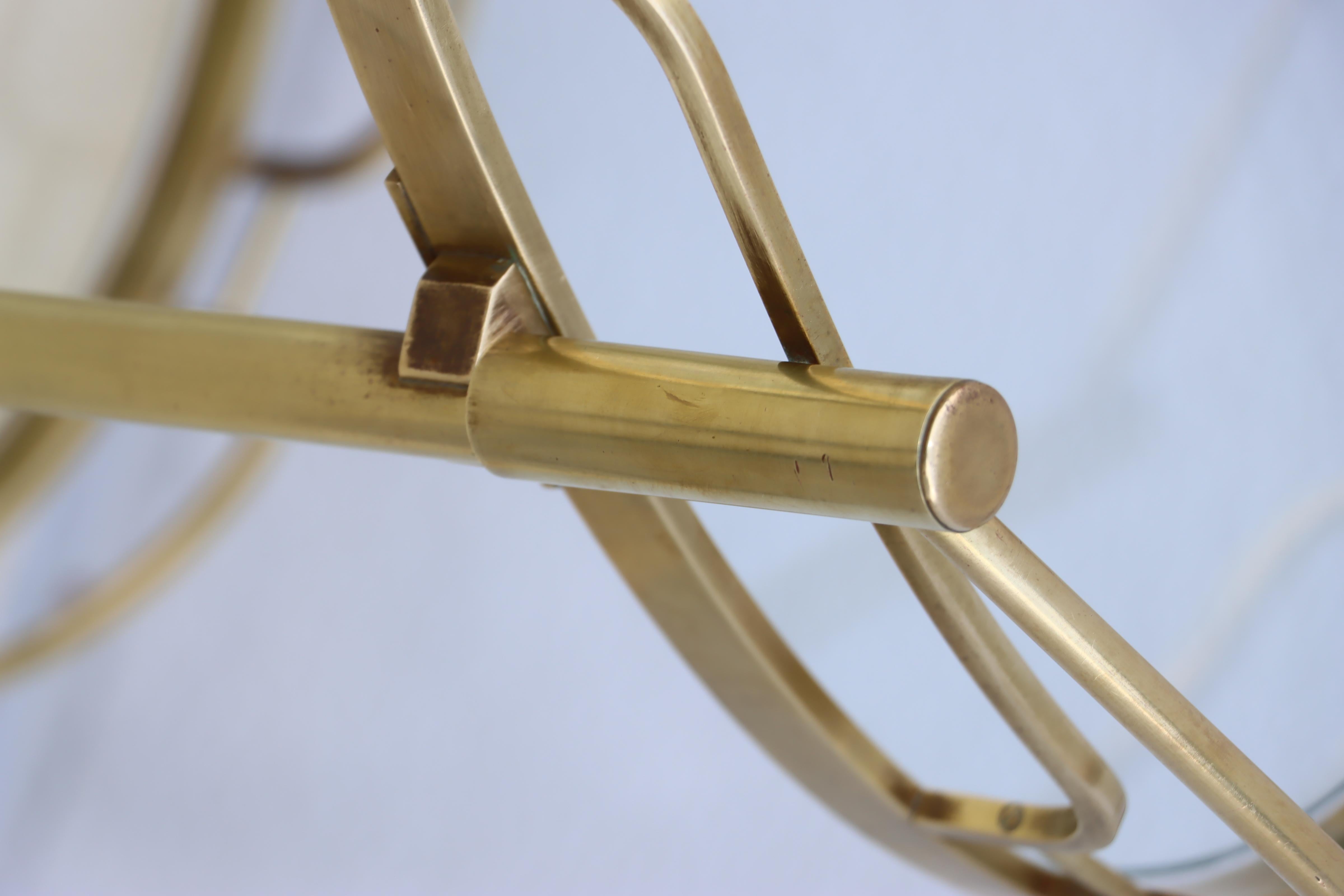 1950's Solid Brass Oval Bar Cart By Maxwell Phillips For Sale 9
