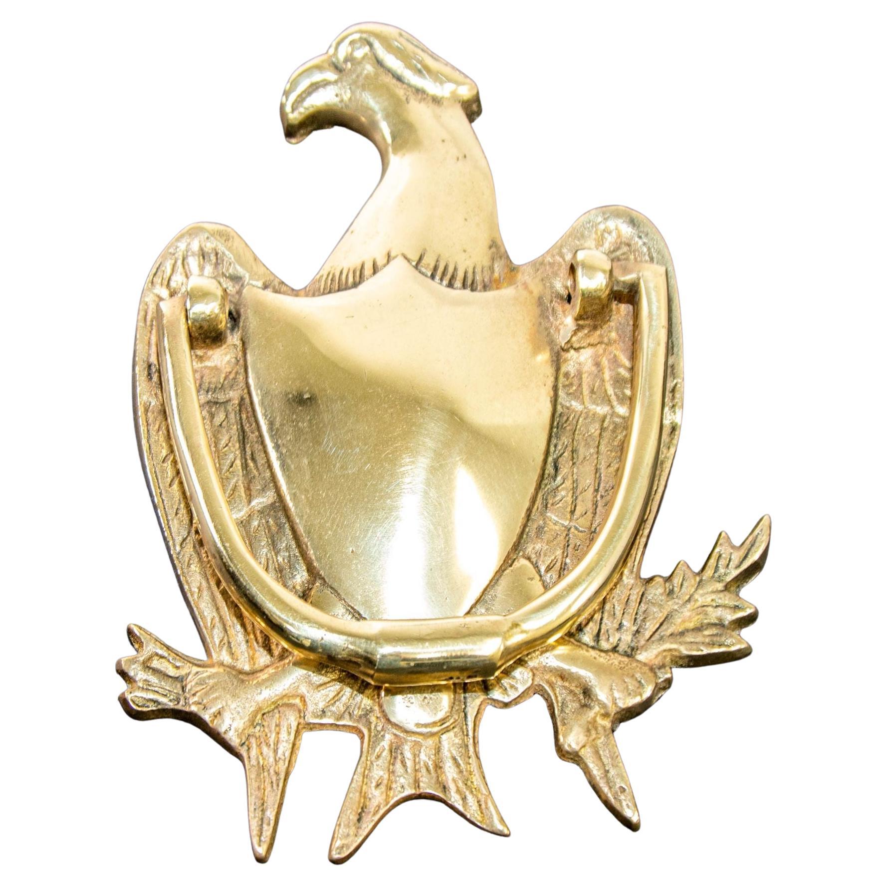 1950s Solid Cast Brass American Federal Eagle Door Knocker