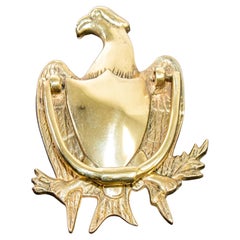 Used 1950s Solid Cast Brass American Federal Eagle Door Knocker