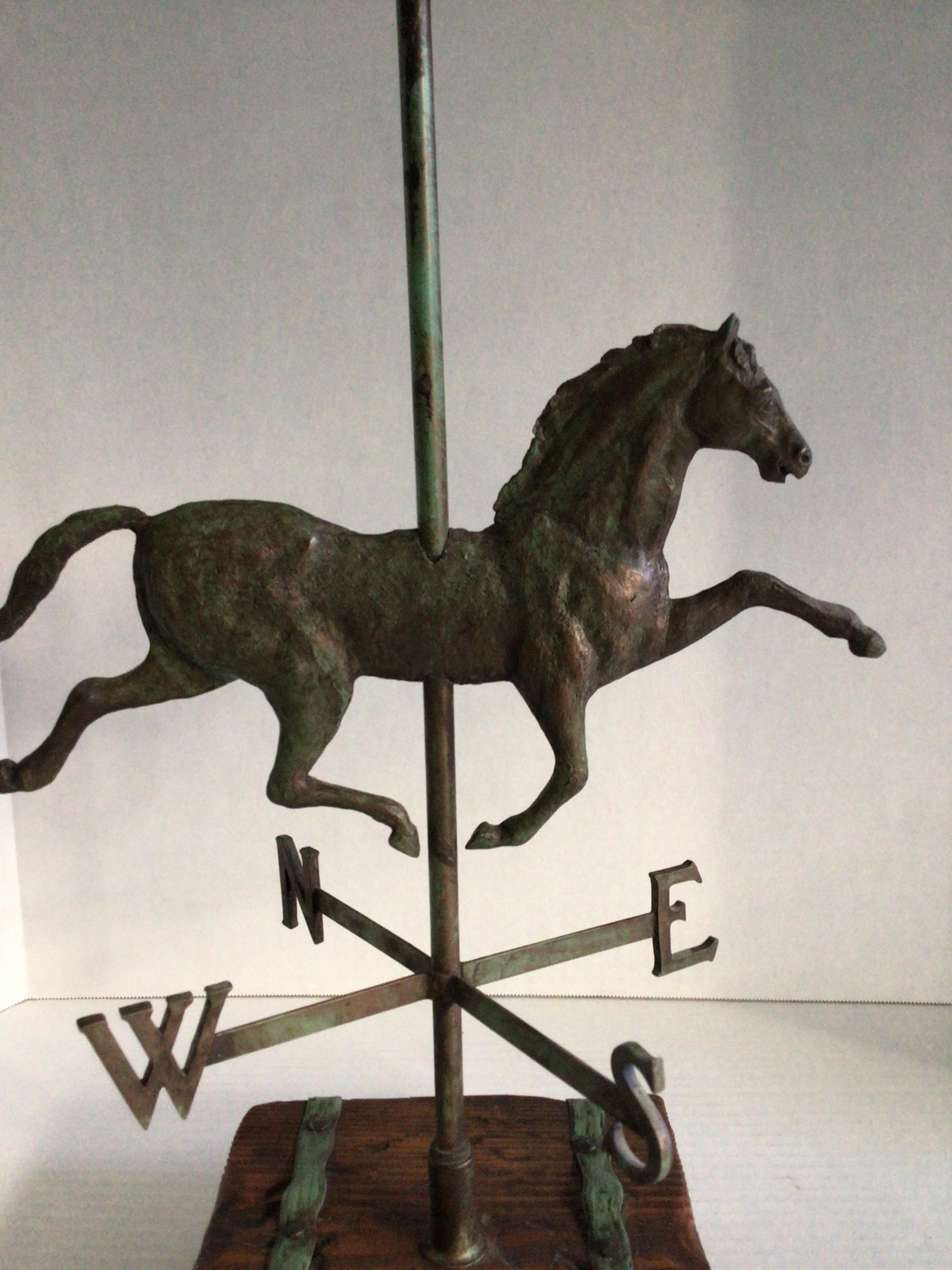 Mid-20th Century 1950s Solid Copper Weather Vane Table Lamp For Sale
