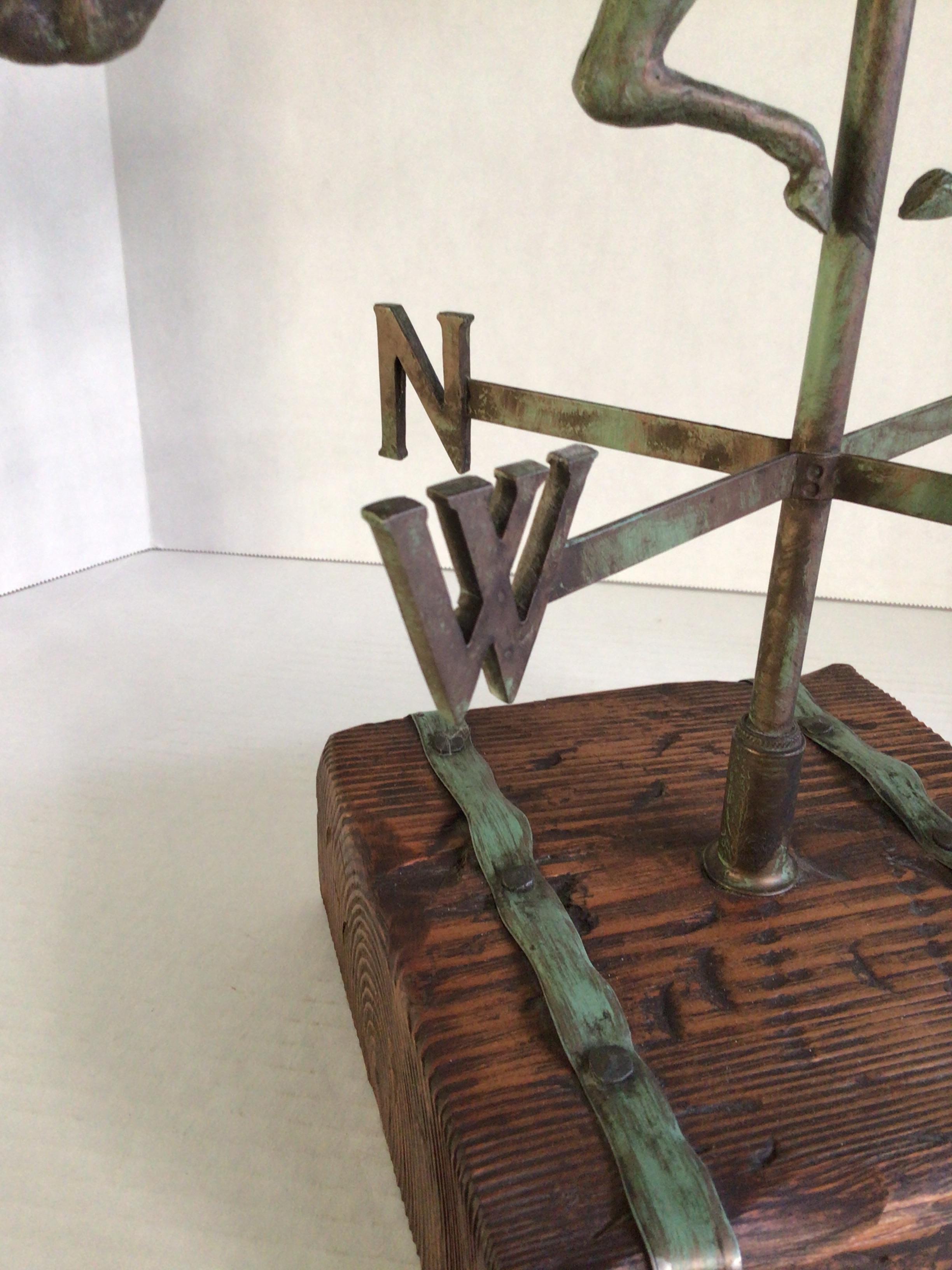 1950s Solid Copper Weather Vane Table Lamp For Sale 3