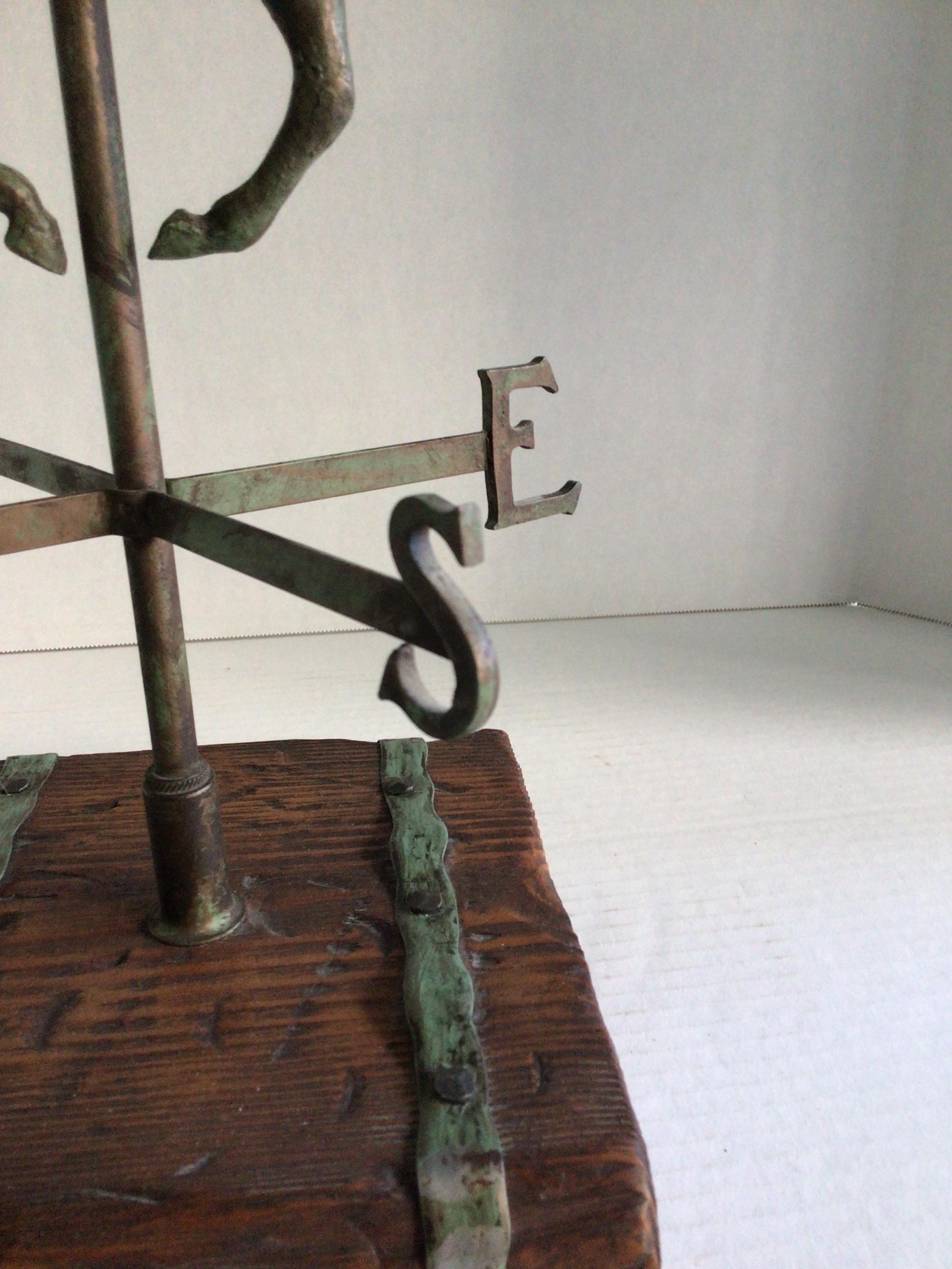 1950s Solid Copper Weather Vane Table Lamp For Sale 4