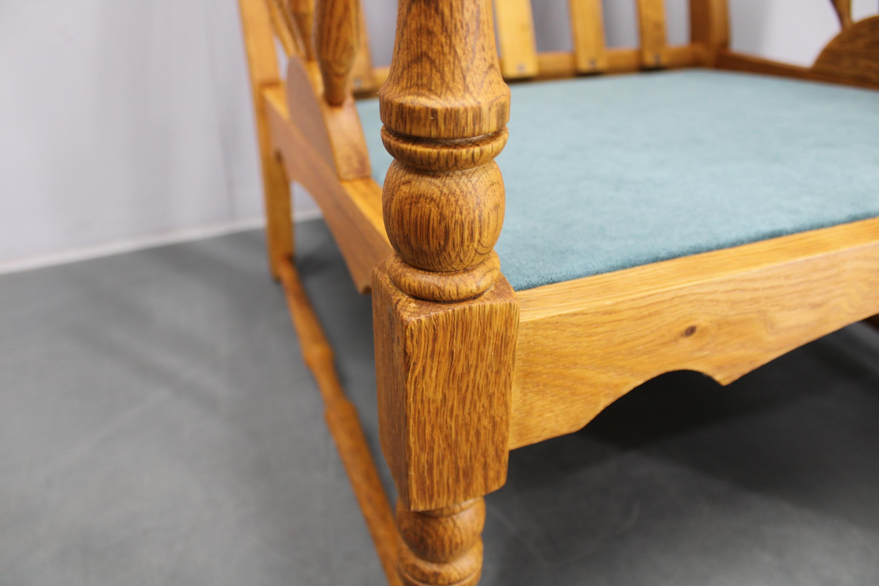 Poltrona in legno massiccio di Oak del 1950, Cecoslovacchia in vendita 7