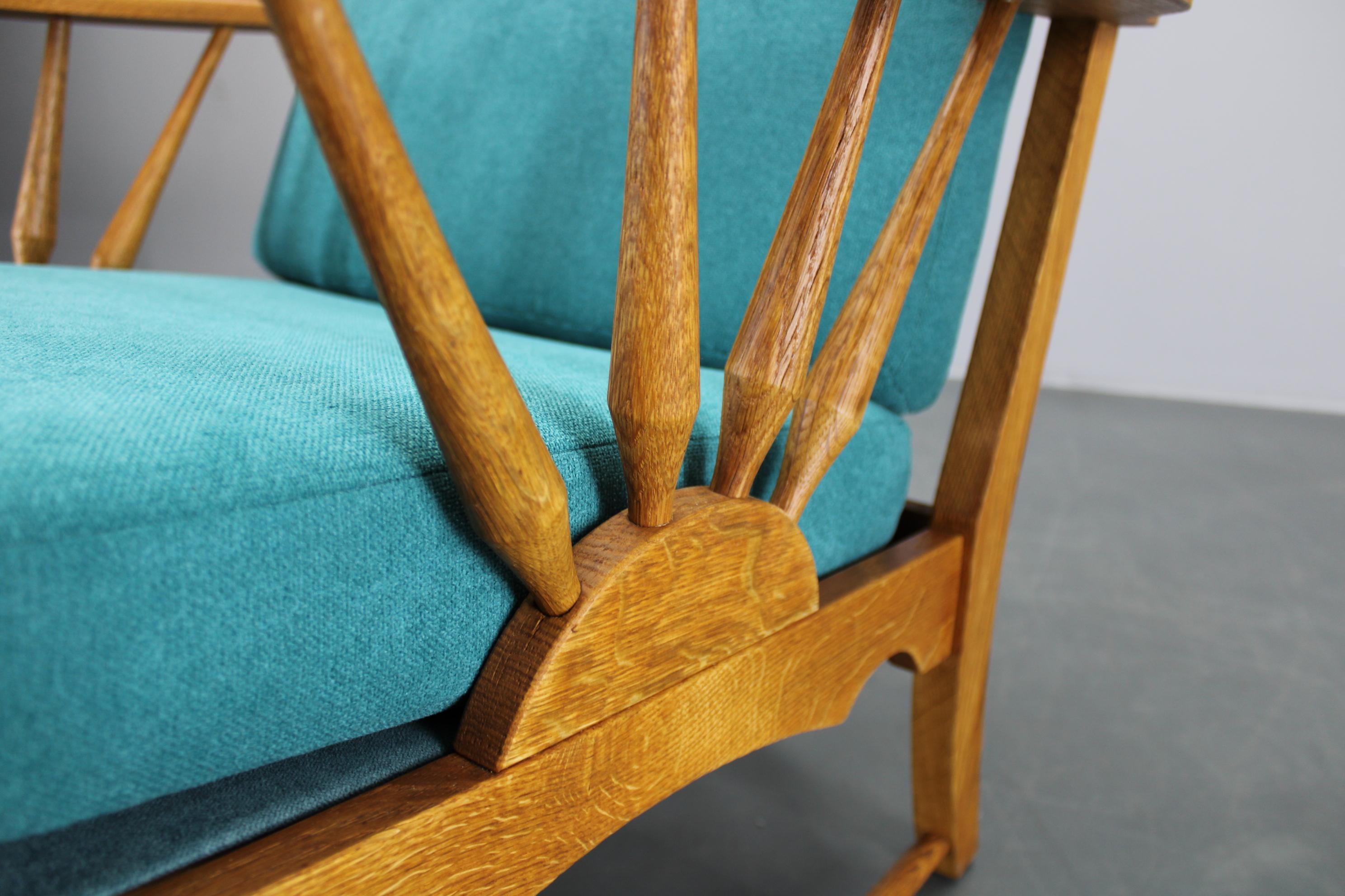 Poltrona in legno massiccio di Oak del 1950, Cecoslovacchia in vendita 10
