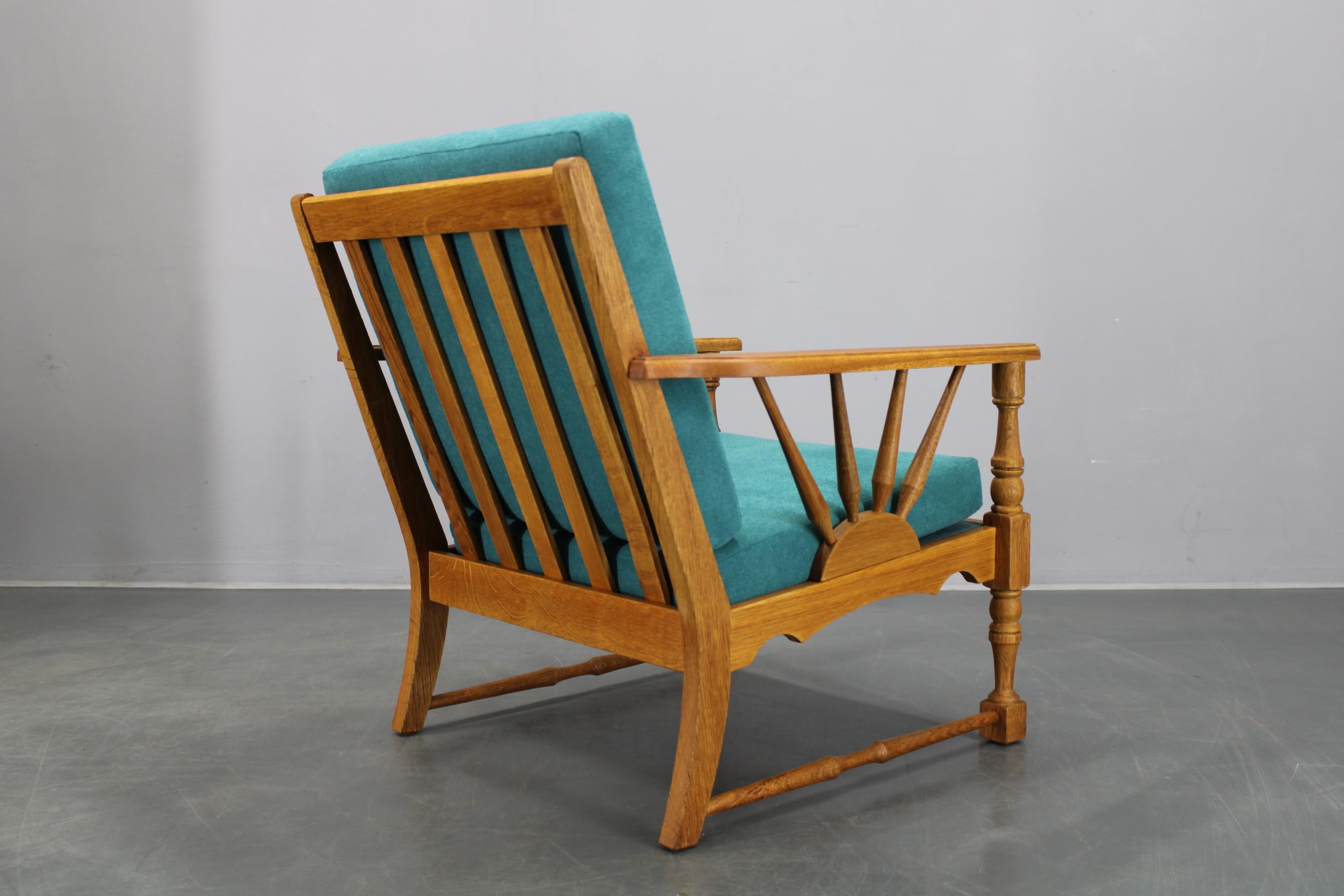 Poltrona in legno massiccio di Oak del 1950, Cecoslovacchia in vendita 1