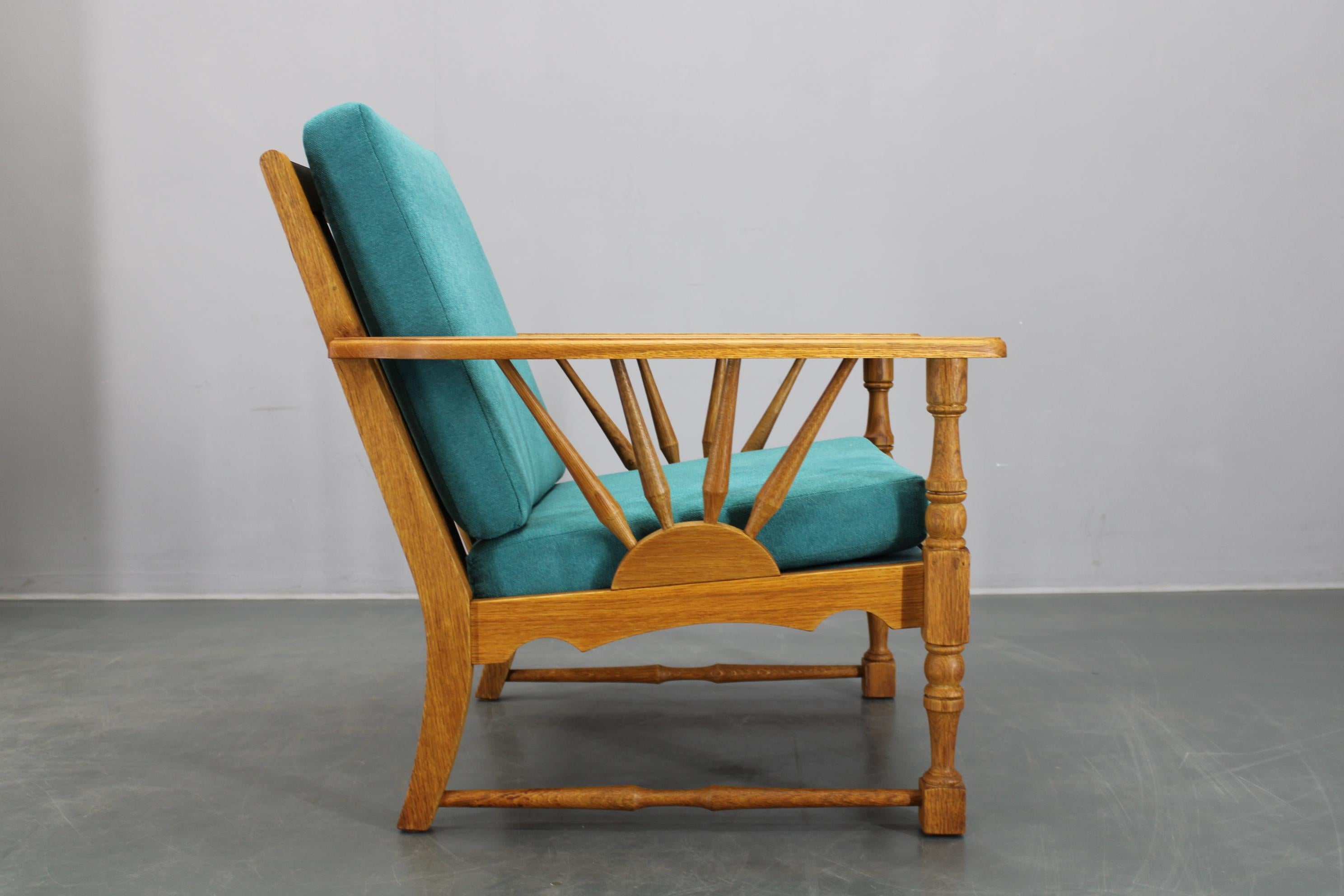 Poltrona in legno massiccio di Oak del 1950, Cecoslovacchia in vendita 2