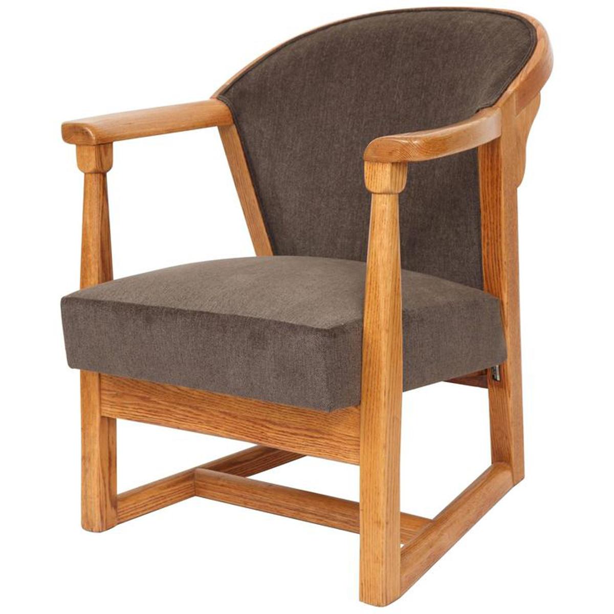 Sillón versátil de roble macizo de los años 50, por Jack Van der Molen Tapicería en venta