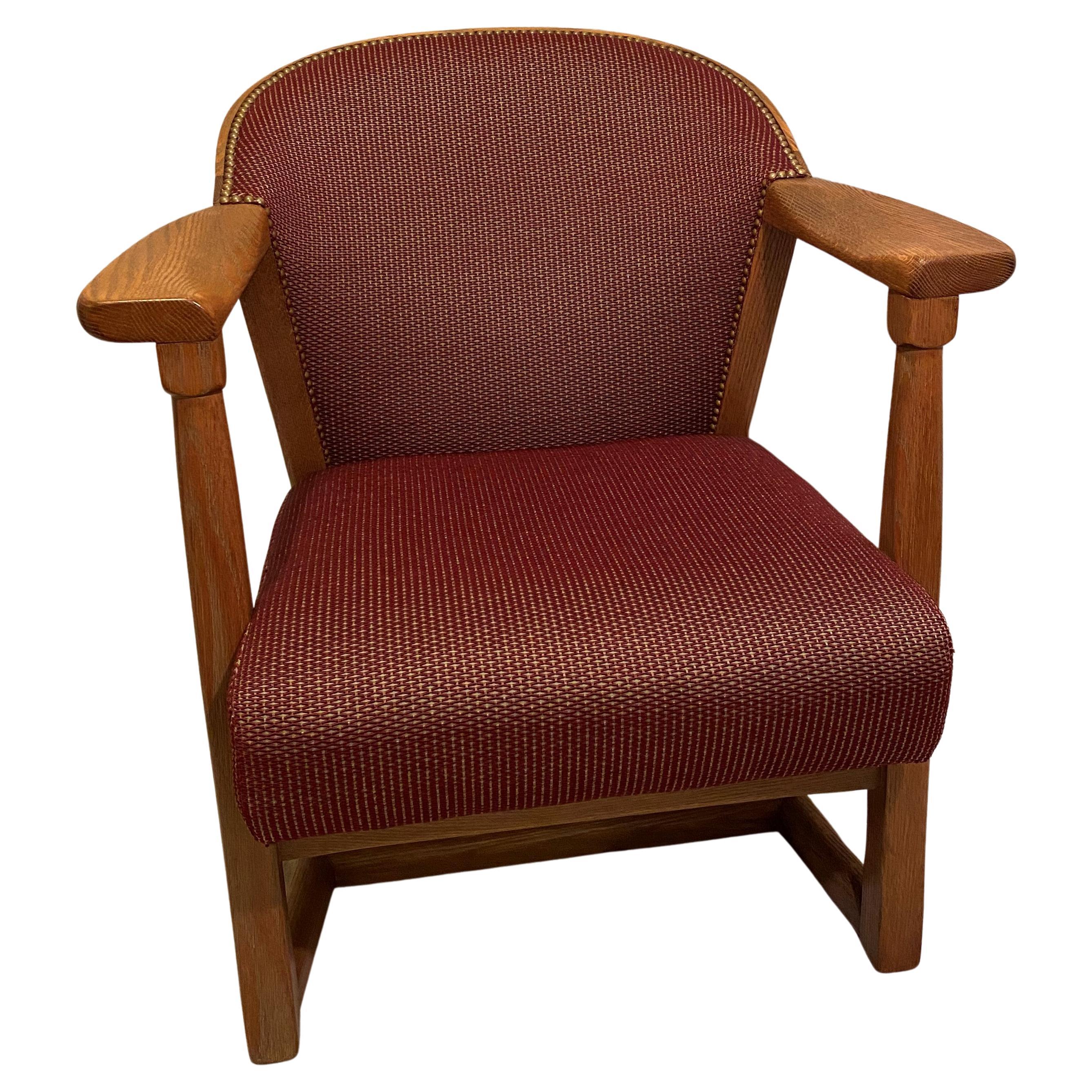1950's Solid Oak Versatile Arm Chair by Jack Van der Molen