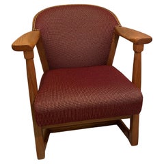 1950's Solid Oak Versatile Arm Chair by Jack Van der Molen