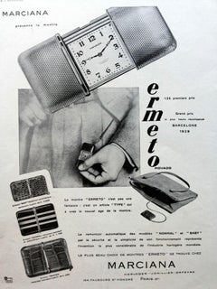 1950s Solid Sterling Silver Movado Chronographe Ermeto Laides Purse Watch