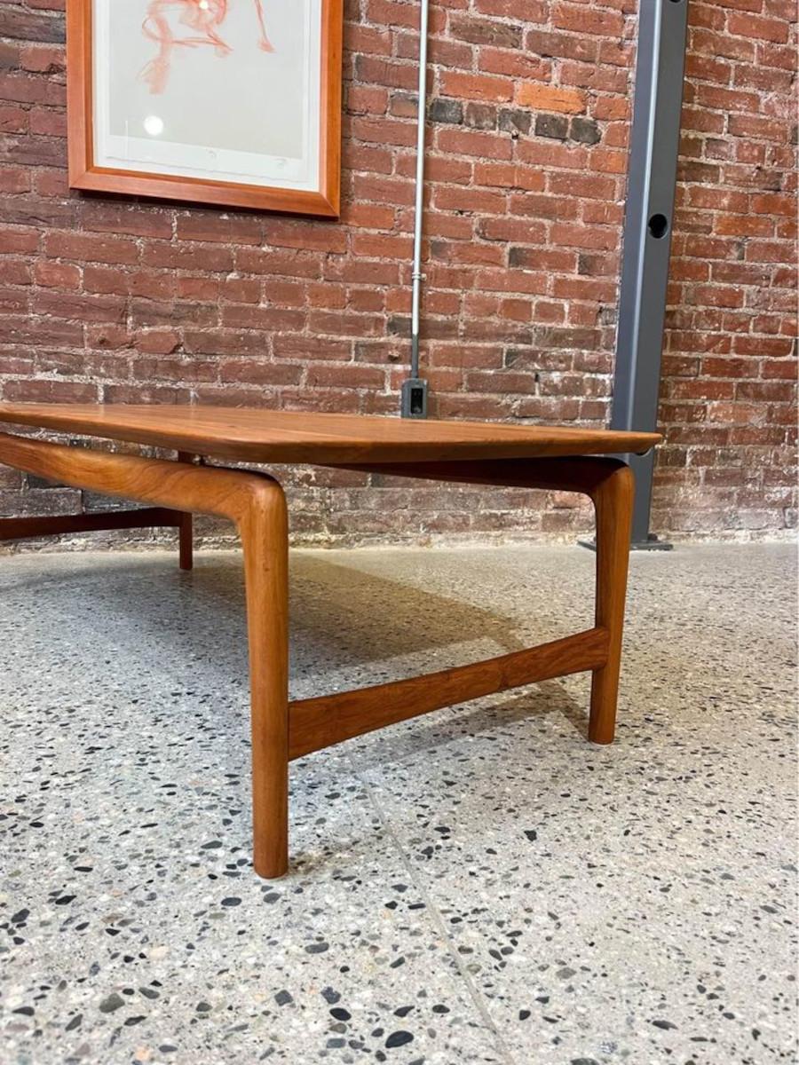 1950s Solid Teak Coffee Table by Peter Hvidt In Excellent Condition In Victoria, BC