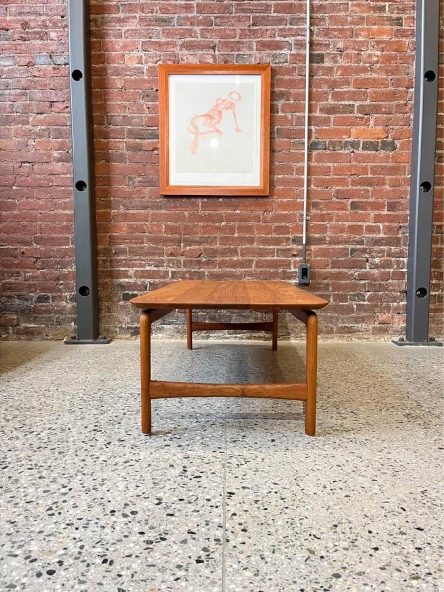 1950s Solid Teak Coffee Table by Peter Hvidt 1