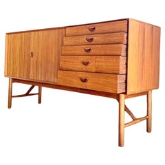 1950s Solid Teak Credenza  Sideboard by Peter Hvidt