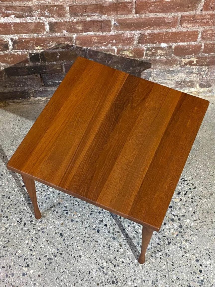 Mid-Century Modern 1950s Solid Teak Side  End Table by Hans C Andersen For Sale