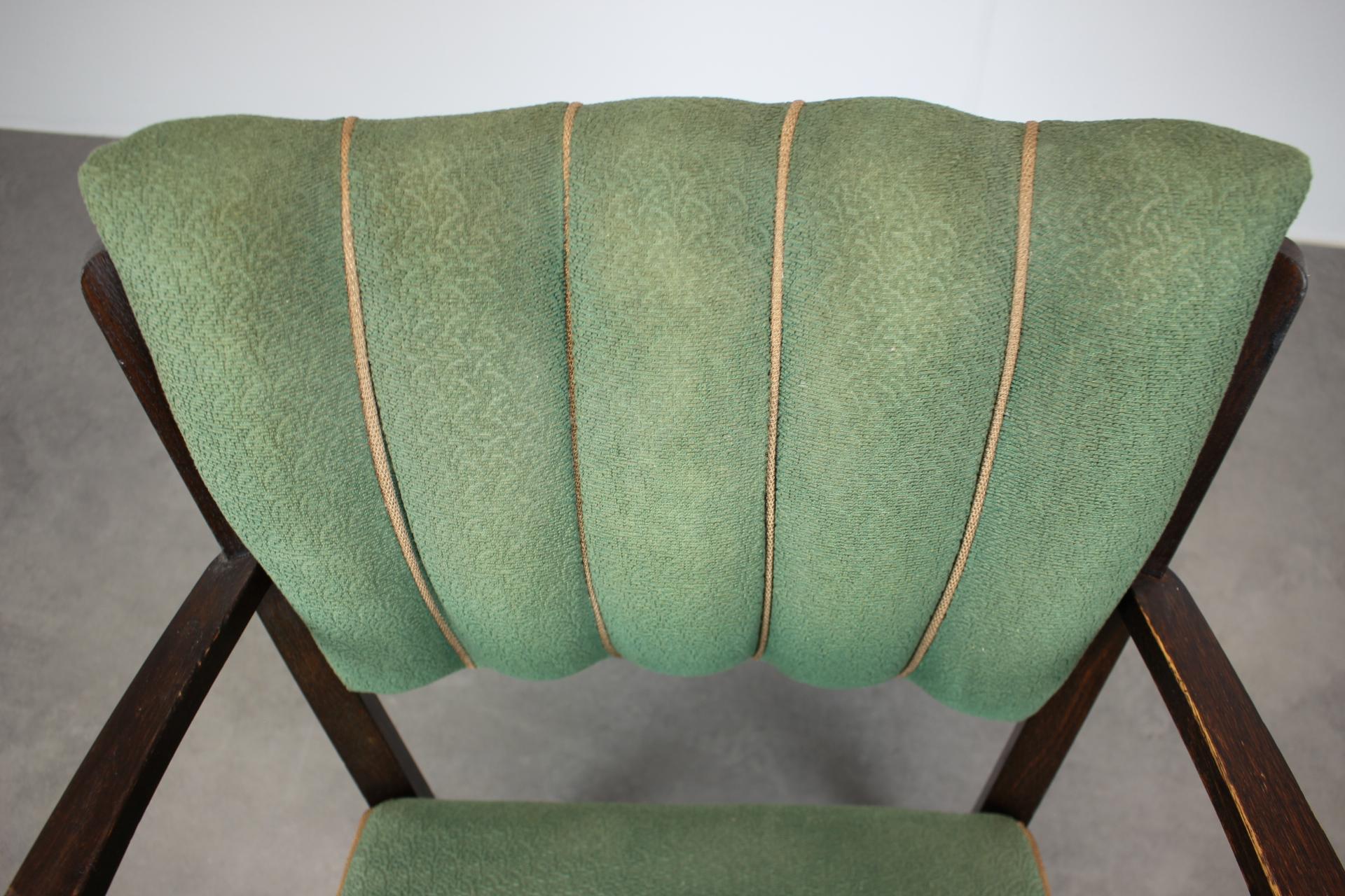 Sillón de madera maciza de los años 50, Checoslovaquia en venta 4