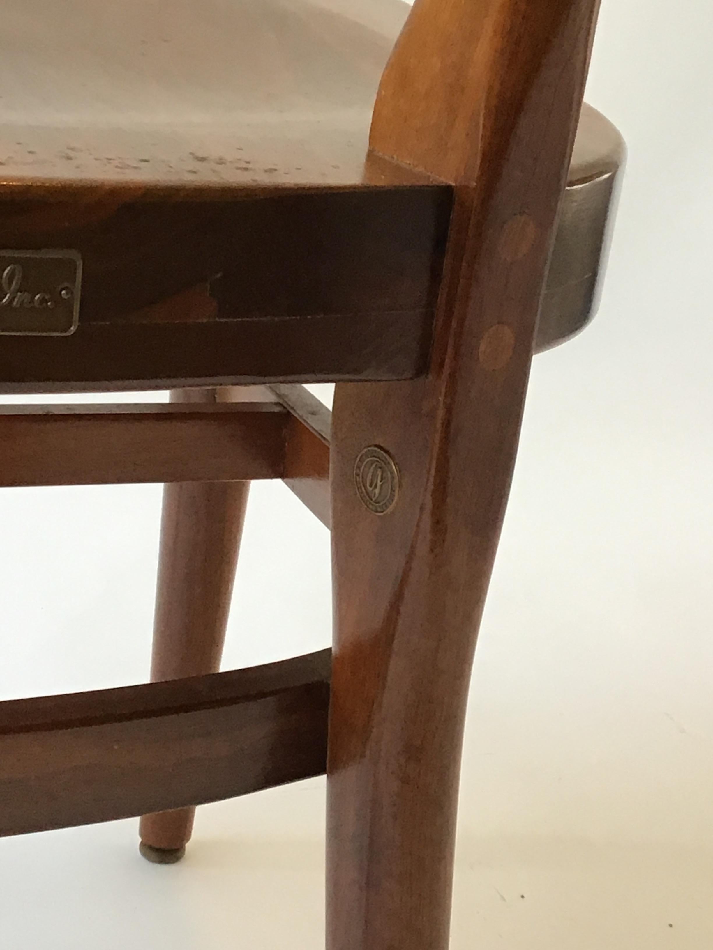 1950s Solid Wood Desk Chair 8