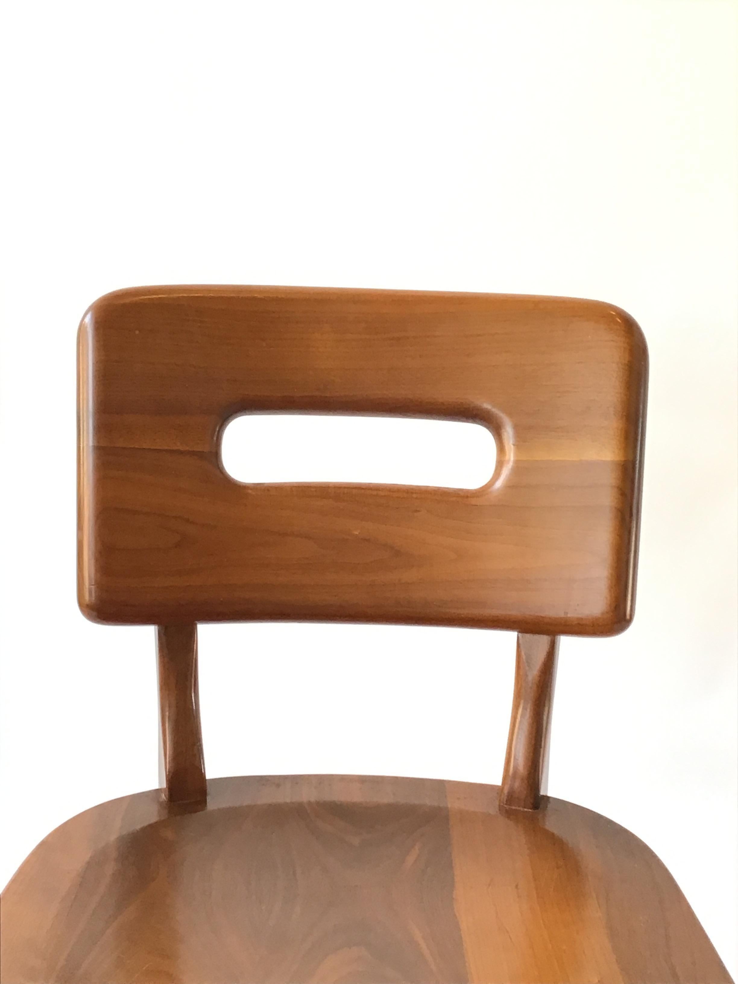 1950s Solid Wood Desk Chair In Good Condition In Tarrytown, NY