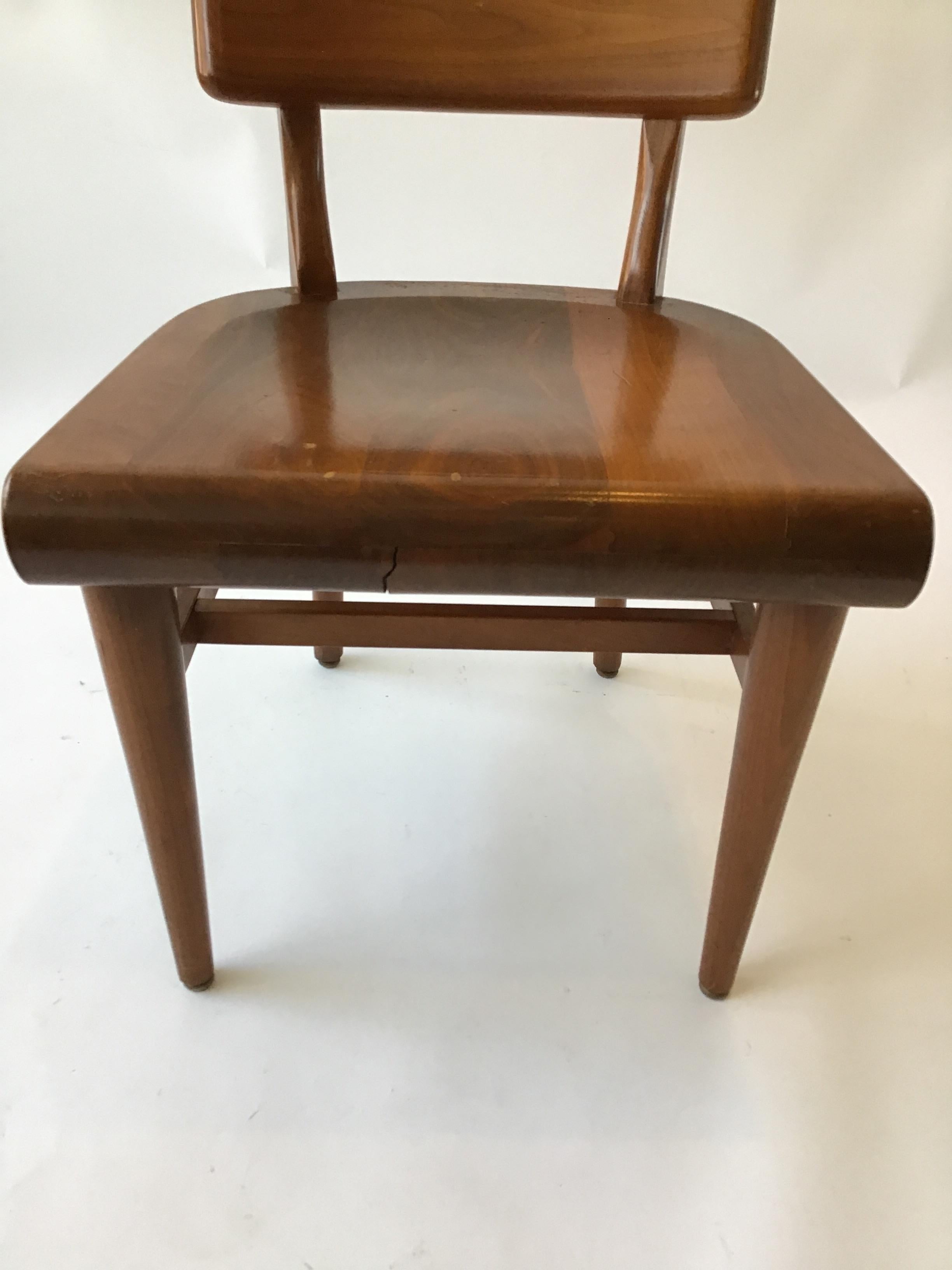 Mid-20th Century 1950s Solid Wood Desk Chair