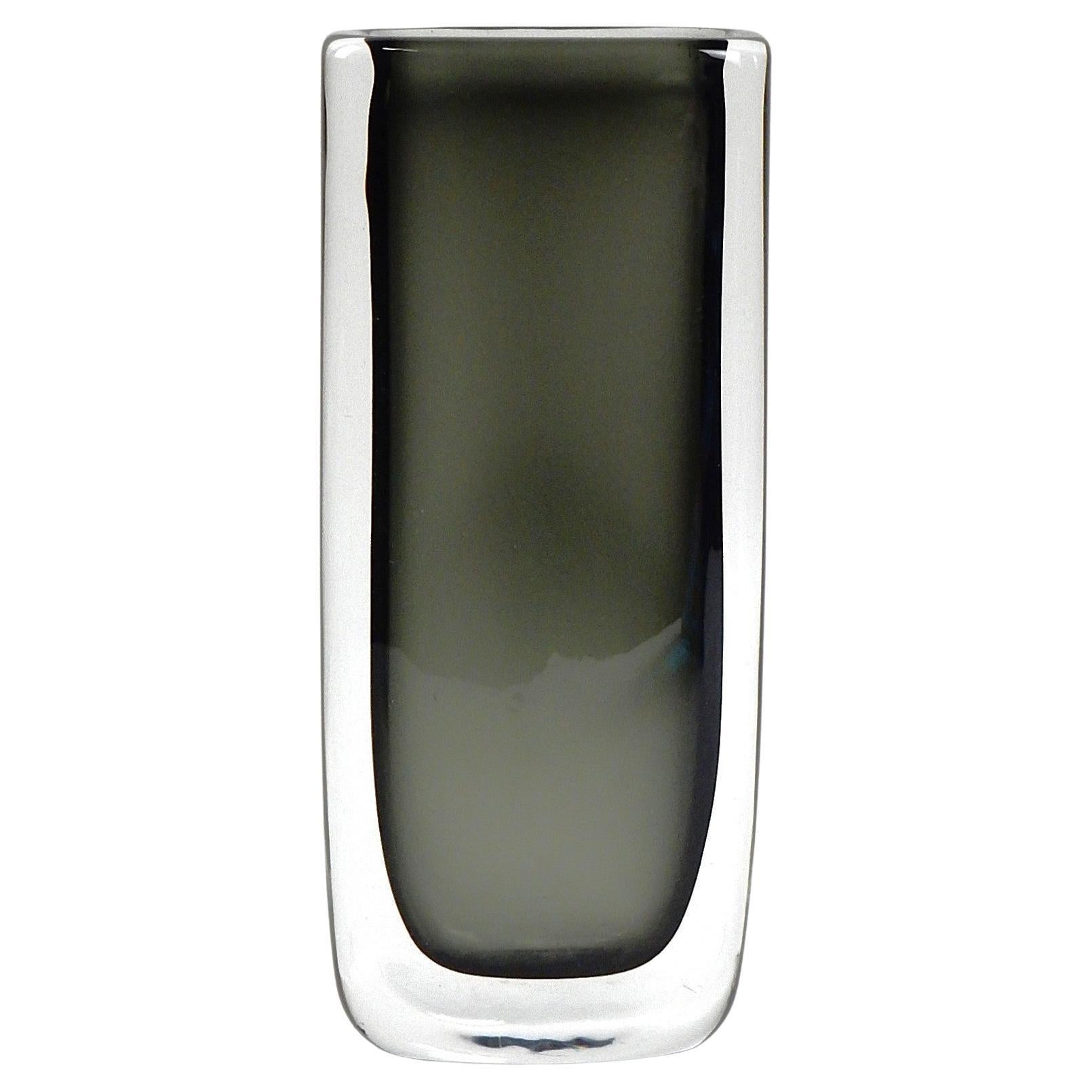 1950's Sommerso 'Dusk' Vase by Nils Landberg for Orrefors Art Glass, signed