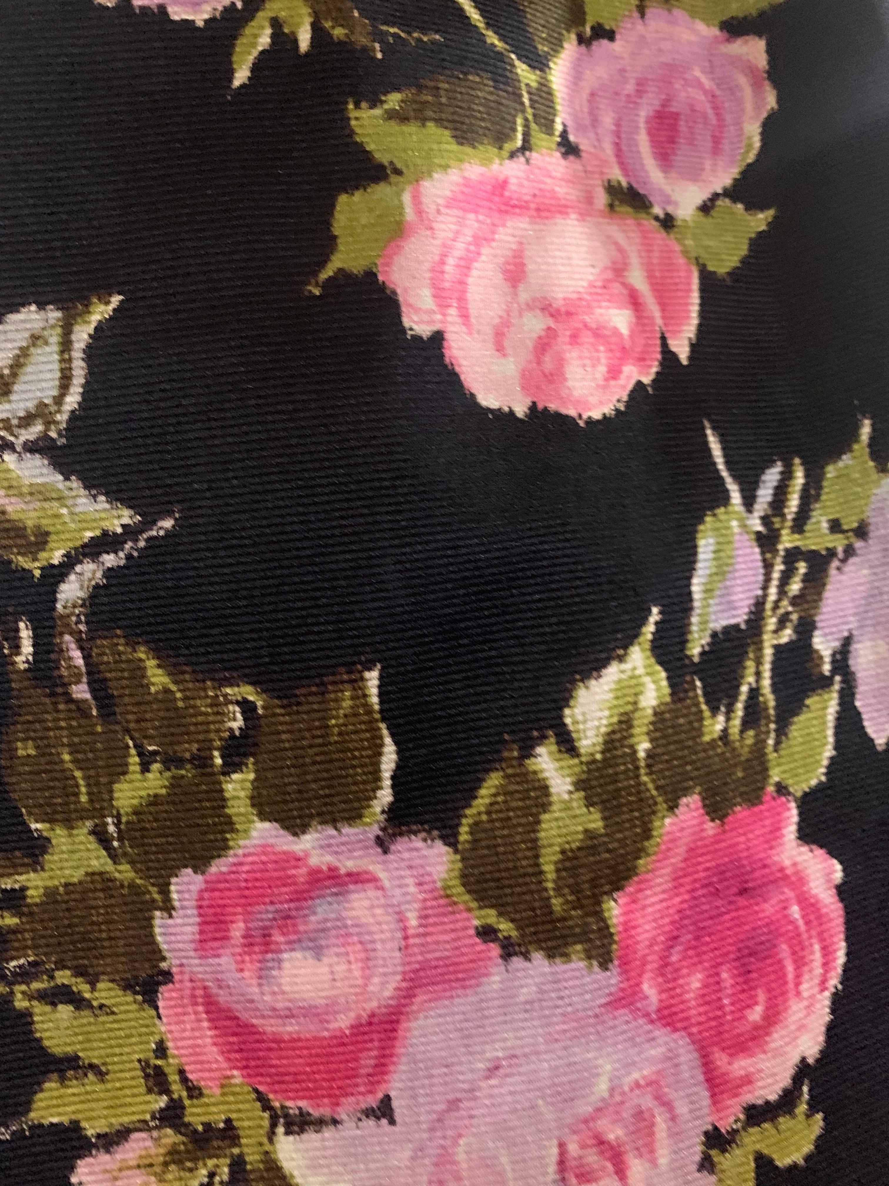Women's 1950s Sophie of Saks Fifth Avenue Flocked Floral Print Cocktail Dress w Jacket For Sale