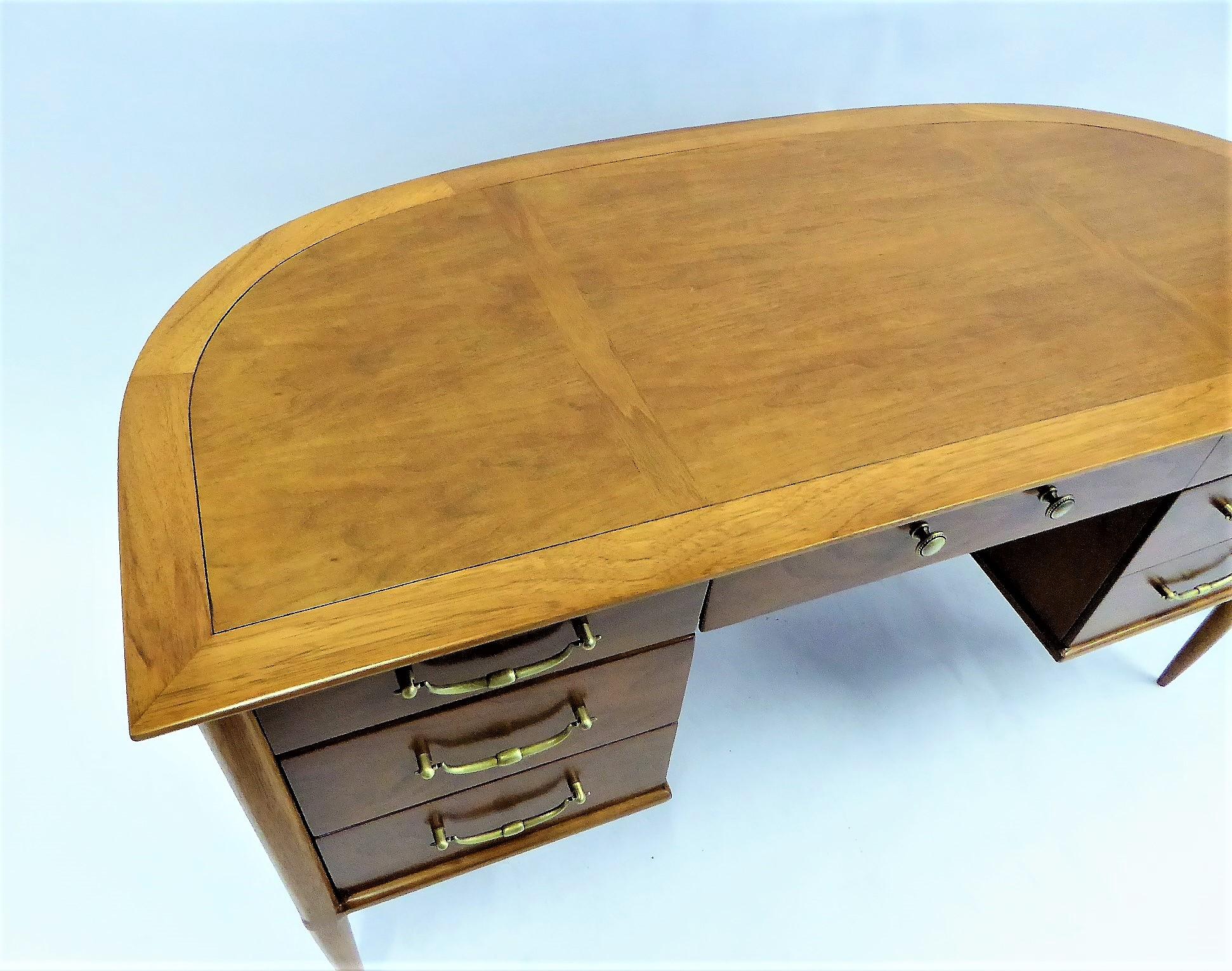 Polished 1950s Sophisticates Walnut Desk by John Lubberts & Lambert Mulder for Tomlinson