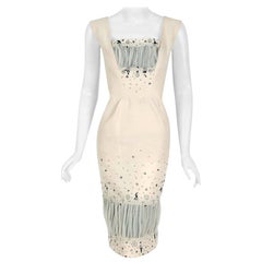 Vintage 1950's Sorelle Fontana Couture Beaded Ivory Silk Tulle Hourglass Bridal Dress