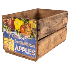 Cassa di mele con marchio sudafricano degli anni '50