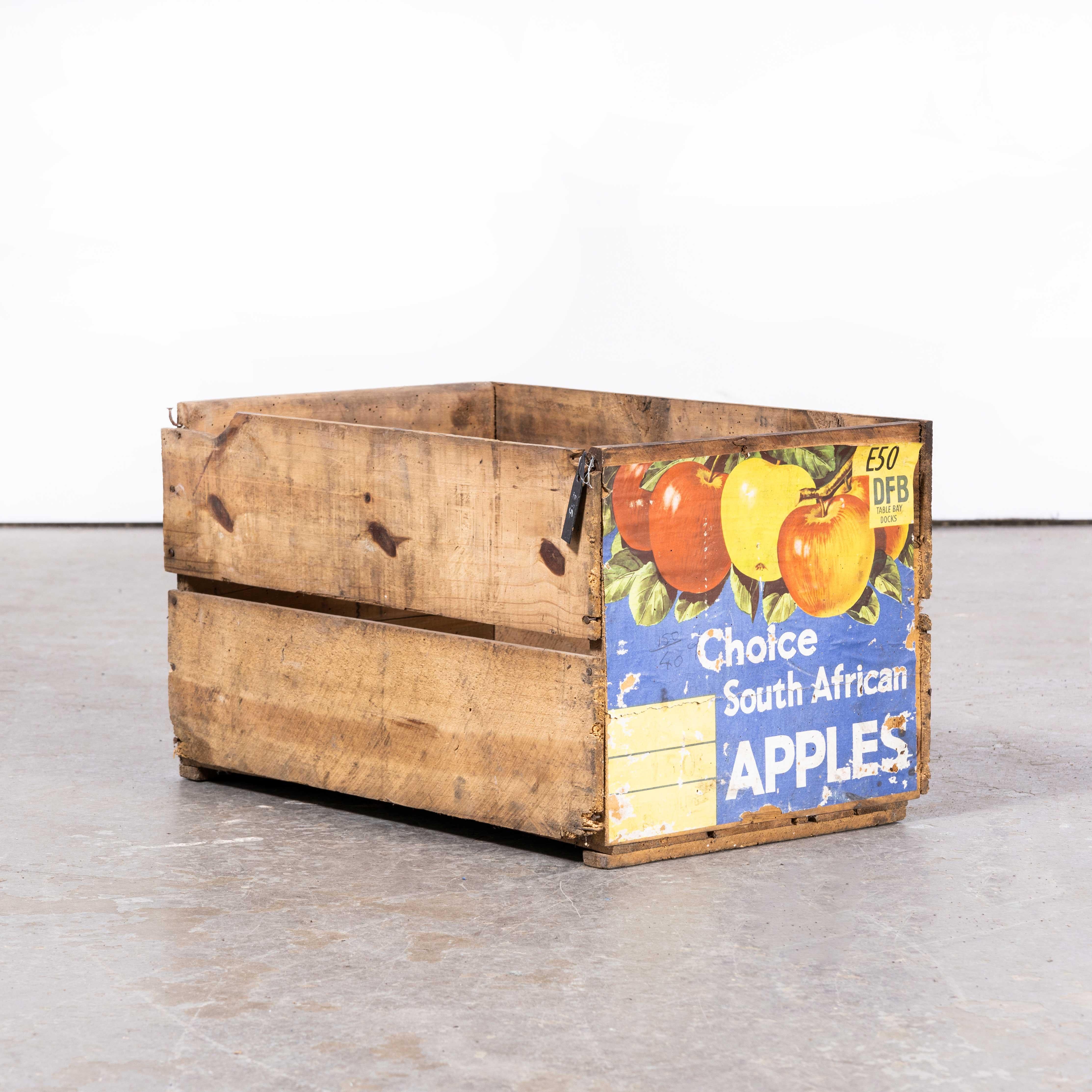 1950s South African Branded Produce Crate
1950s South African Branded Produce Crate. Good honest produce crate with distinct branding.

WORKSHOP REPORT
Our workshop team inspect every product and carry out any needed repairs to ensure that
