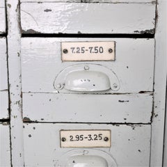 1950s Soviet Industrial Tambour Fronted Tall Chest of Drawers, Cabinet