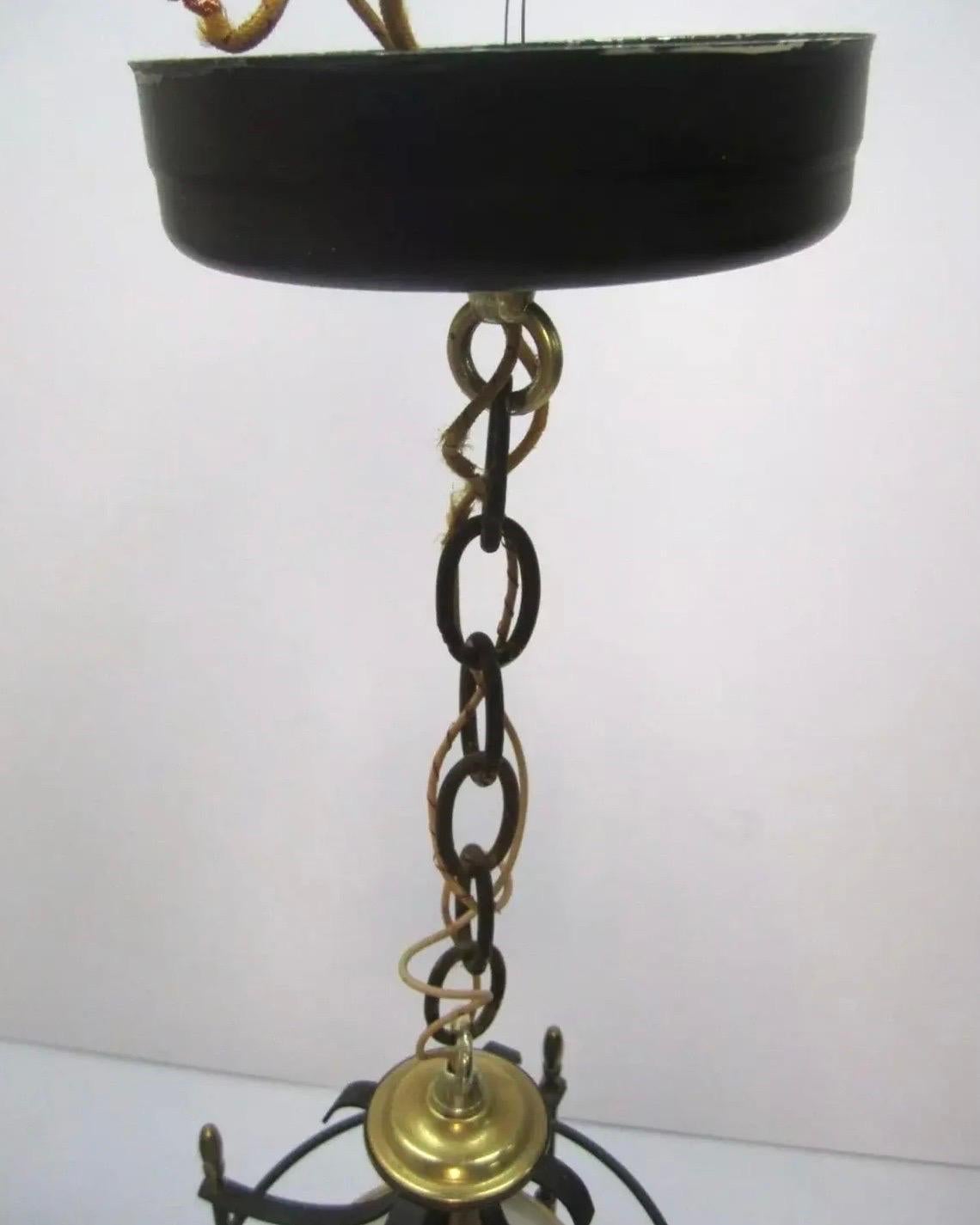 1950s Spaghetti String Milk Glass Pendant Fixture For Sale 1