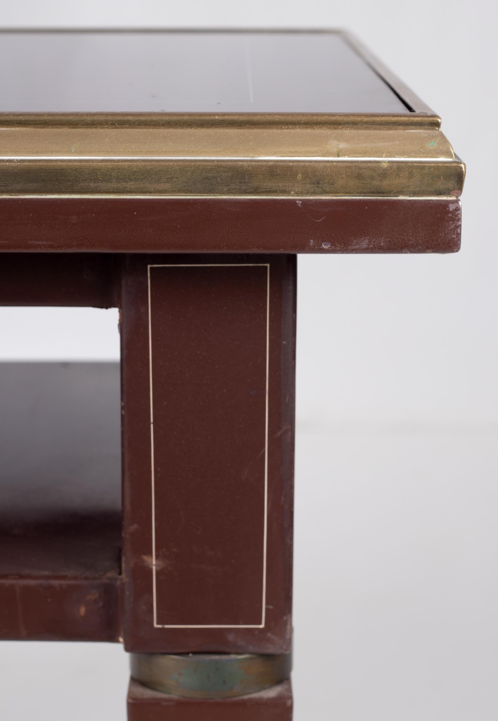 1950s Spanish All-Metal Office Desk with Brass Fittings by Sistemas AF in Madrid For Sale 3