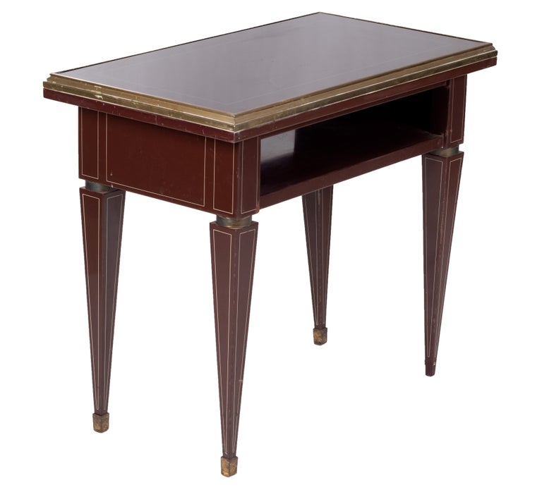 1950s Spanish AllMetal Office Desk with Brass Fittings by Sistemas AF