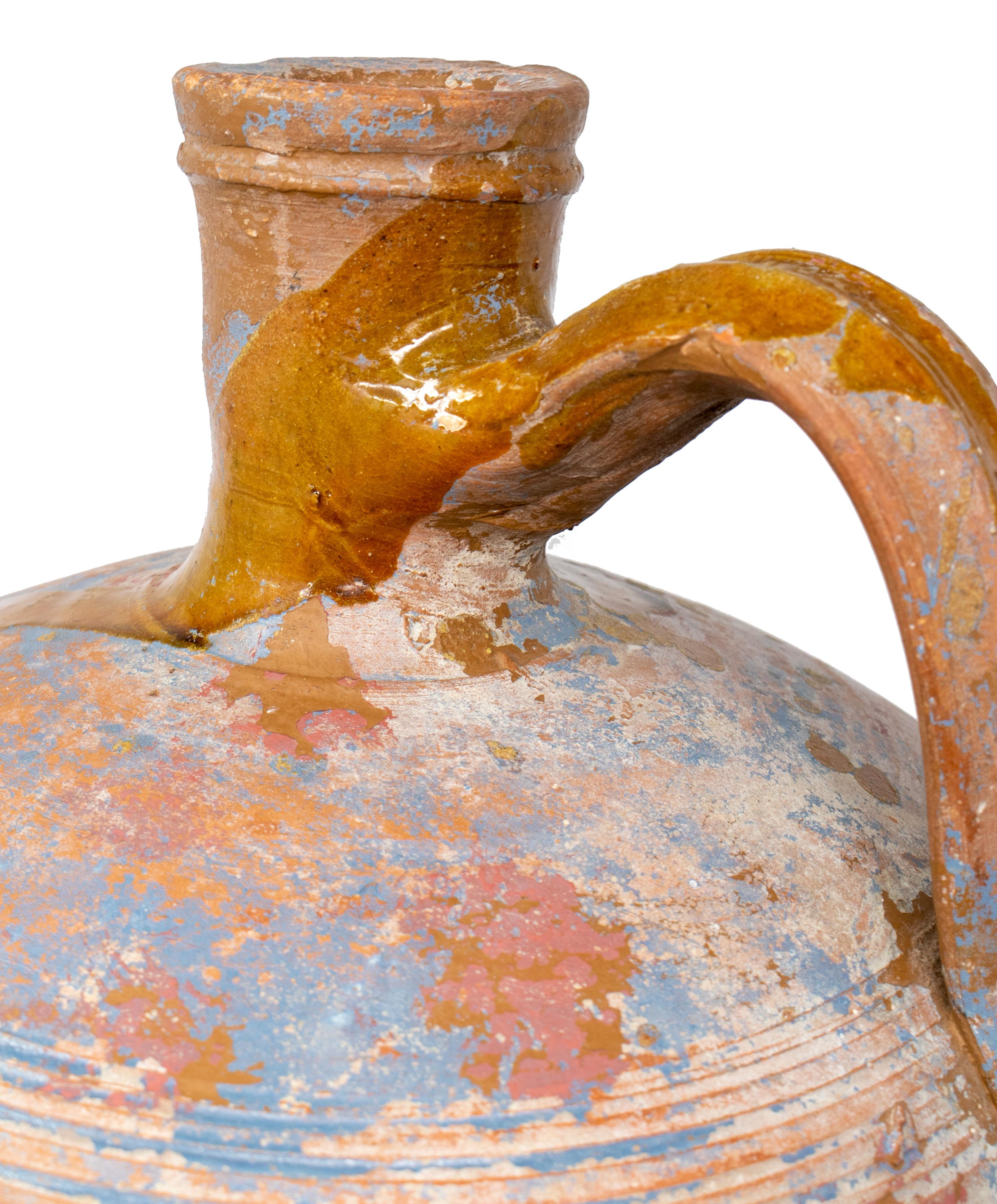 1950s Spanish Andalusian Handmade Terracotta Brown Vase 1